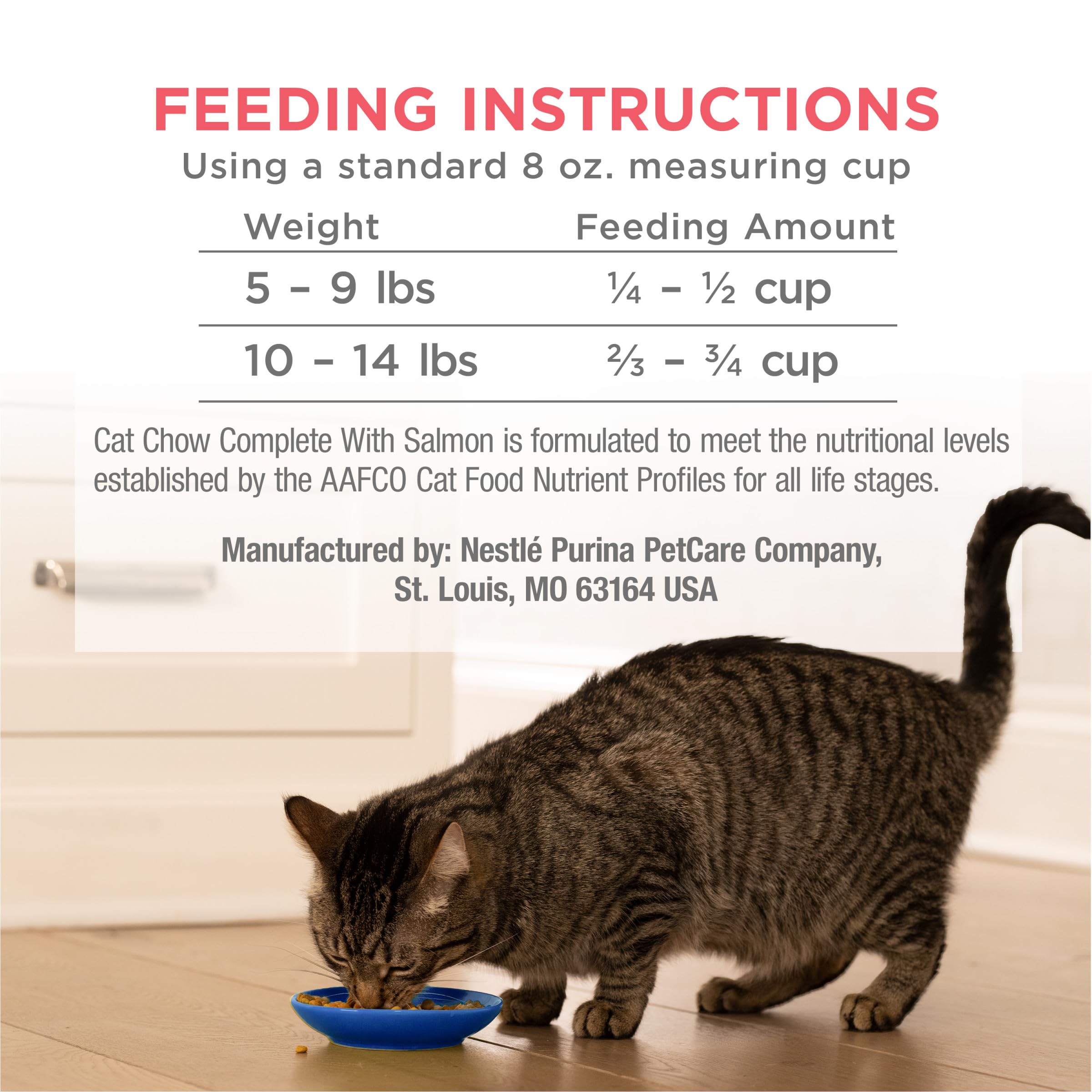 Purina Cat Chow Complete High Protein With Salmon Cat Food Dry Formula - (Pack of 4) 3.15 lb. Bags