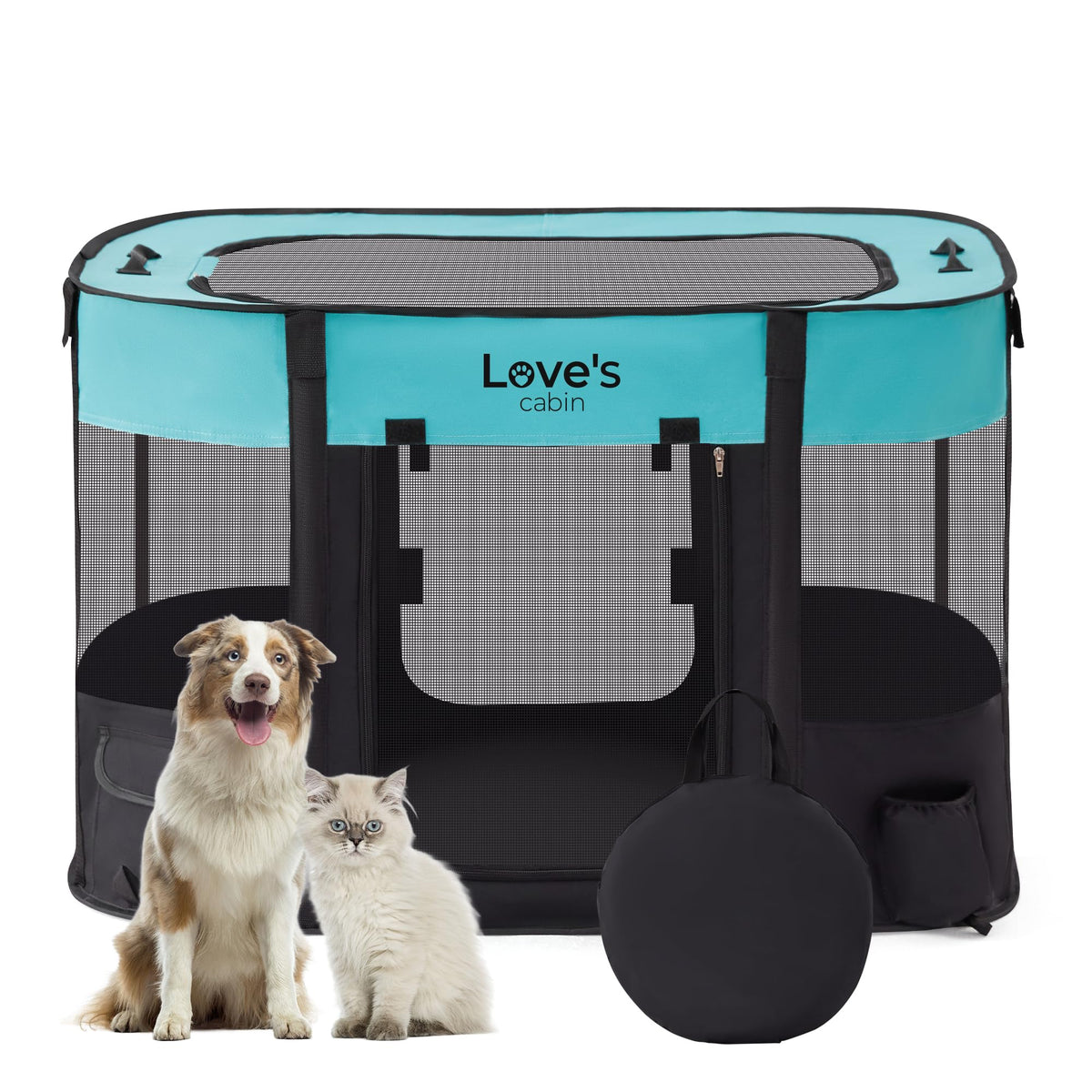 Love'S Cabin Pet Puppy Dog Playpen, Medium Dog Tent Crates Cage Indoor/Outdoor, Portable Exercise Playpen For Dog And Cat, Folda
