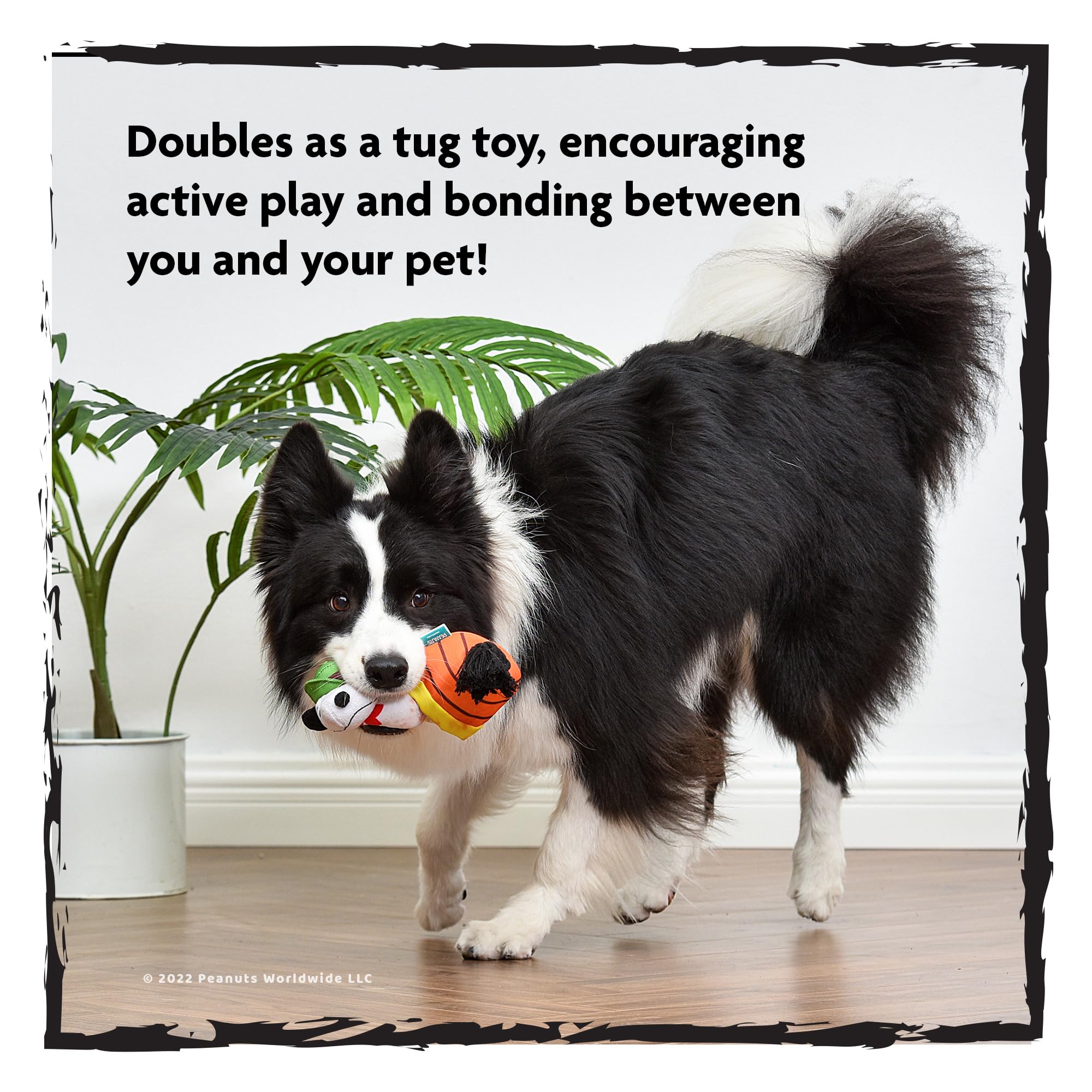Peanuts For Pets Interactive Camping Themed Snoopy Plush Toy With Sliding Rope - Durable Dog Tug Toy For Large Dogs And Aggressi