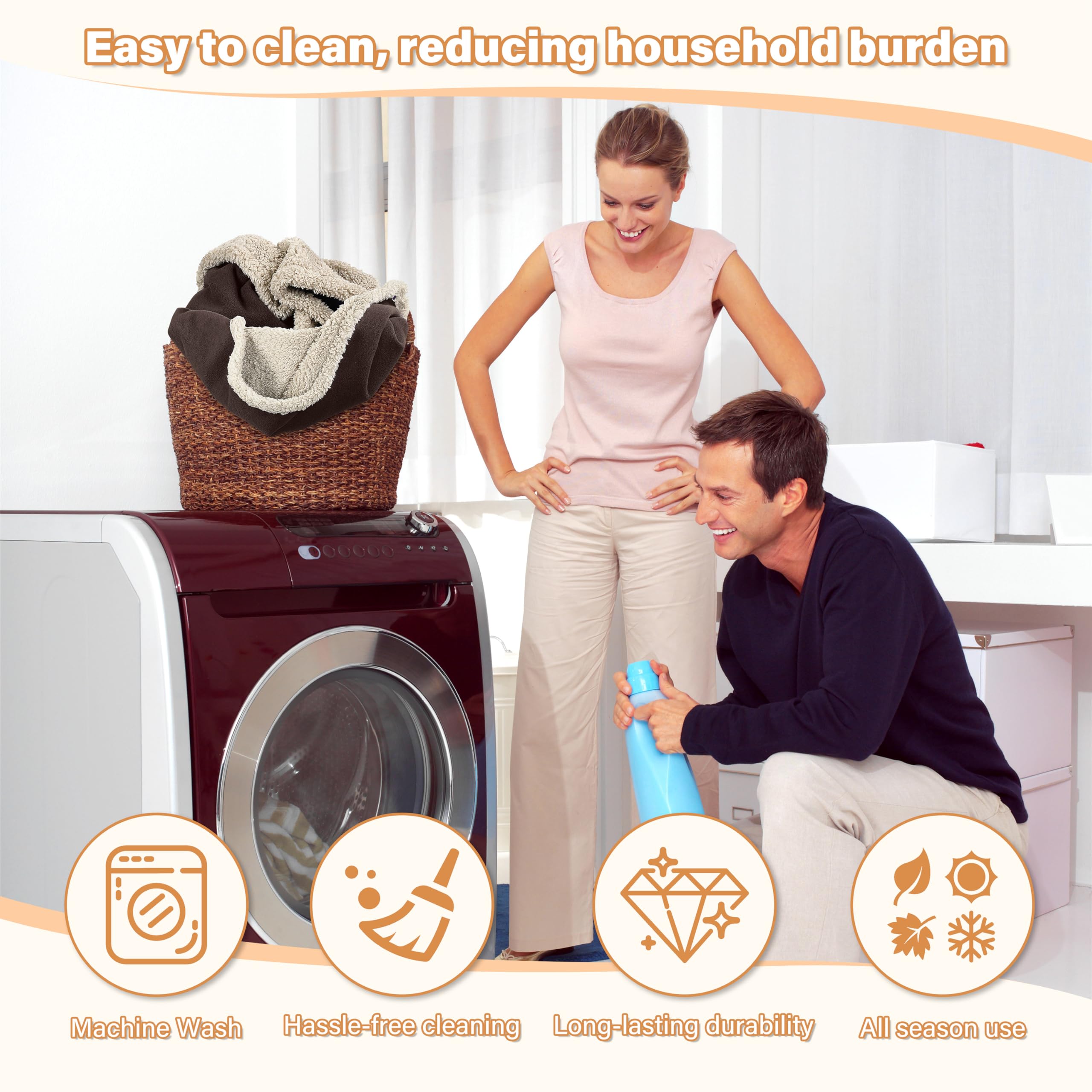 Catalonia Waterproof Blanket, Washable Leakproof Bed Cover For Couples, Reversible Protector Blanket For Bed Couch Sofa, Stain P