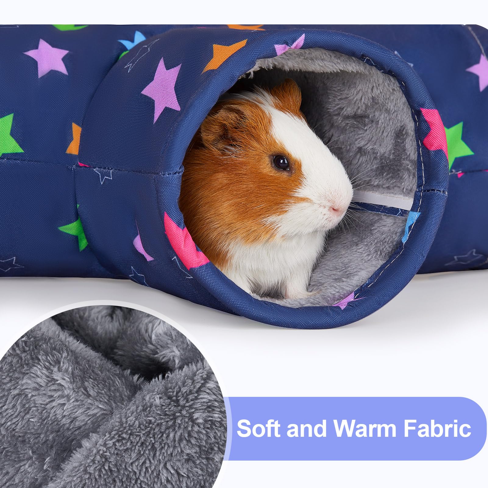 Glittme Guinea Pig Tunnel Washable Guinea Pigs Hideout Portable Rabbit Tunnels Soft Ferret Tunnel For Playing Resting Guinea Pig