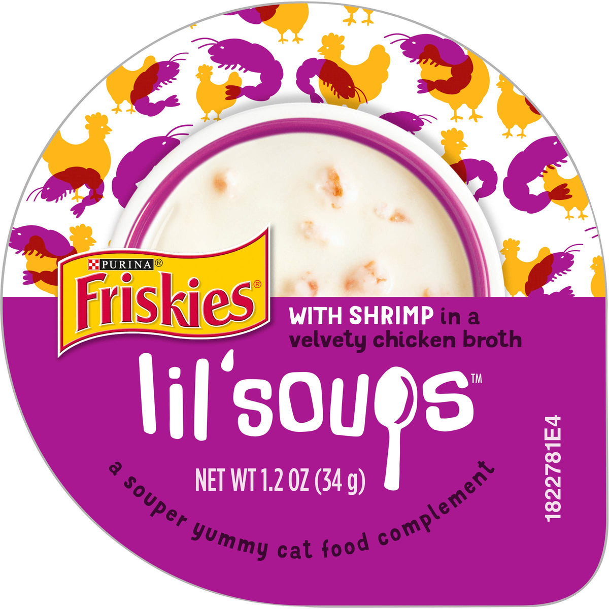 Purina Friskies Natural, Grain Free Wet Cat Food Lickable Cat Treats, Lil' Soups - (8) 1.2 Oz. Cups