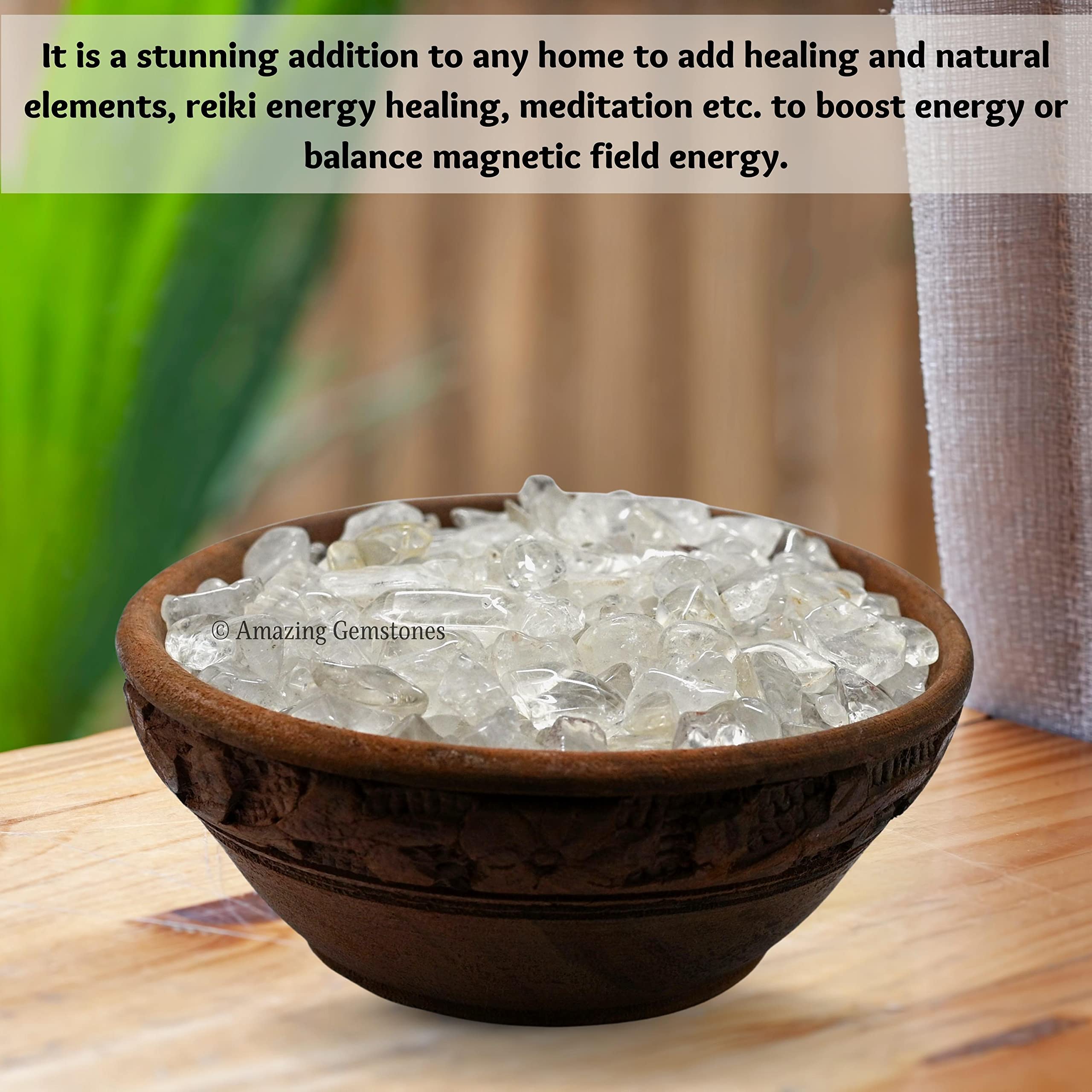 Clear Quartz Crystal Chips and Tiny Crystals for Aquarium Gravel - Bulk Fish Tank Gravel, Small Tumbled Stone Chips and Tiny Cry