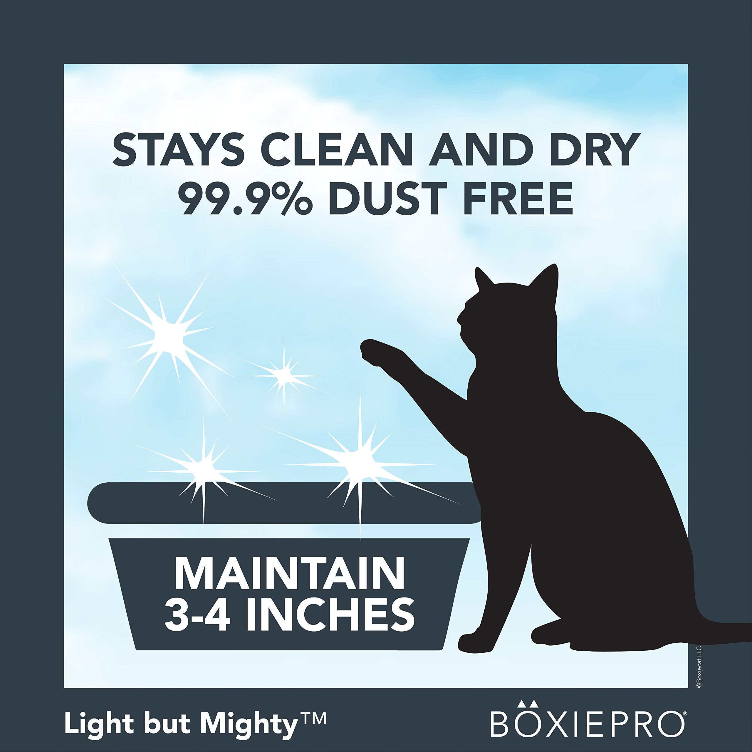 Boxiepro Air Lightweight, Deep Clean, Scent Free, Hard Clumping Cat Litter - Plant-Based Formula - Cleaner Home - Ultra Clean Li