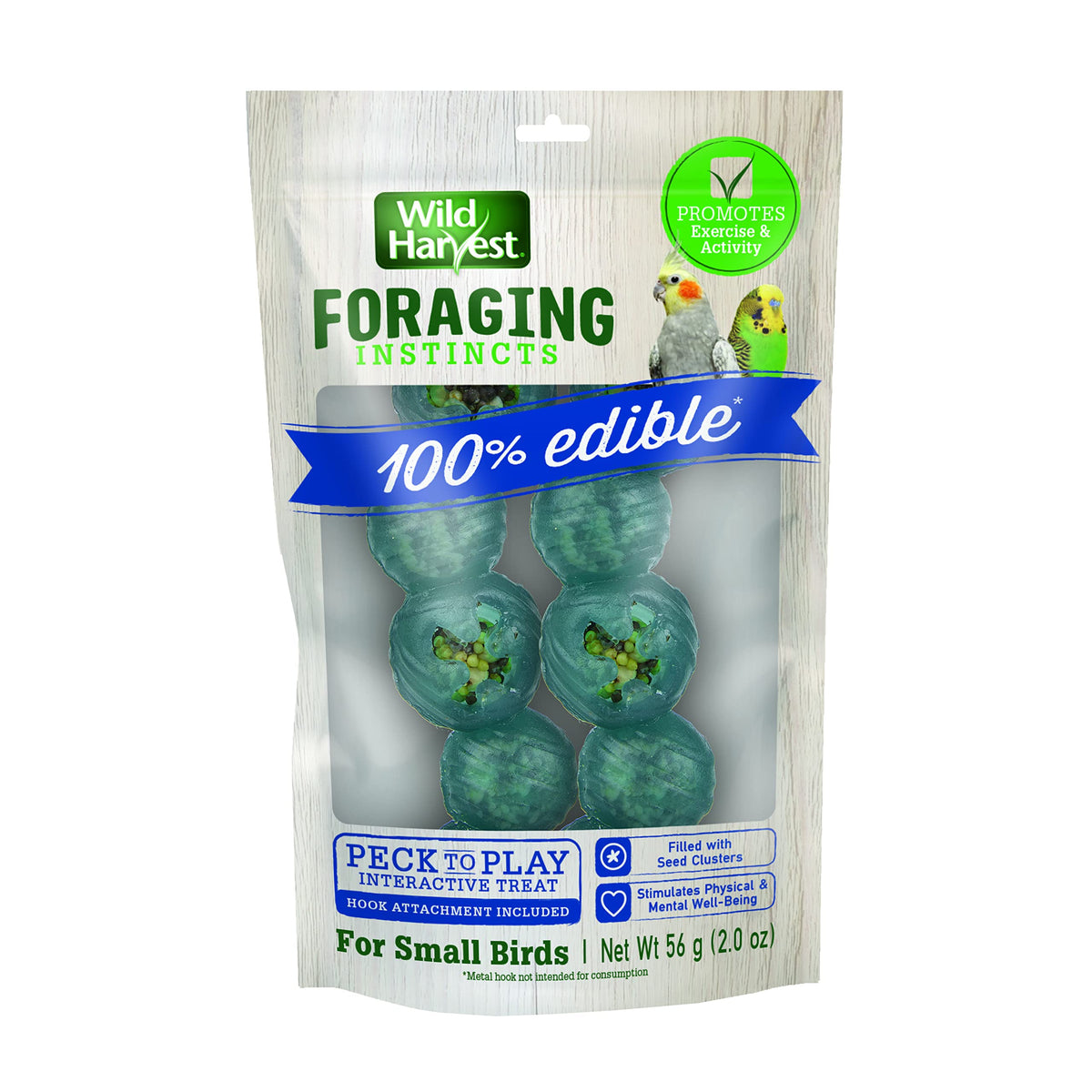 Wild Harvest Foraging Instincts Peck N Play Interactive Treat, 2 Ounce, For Small Birds