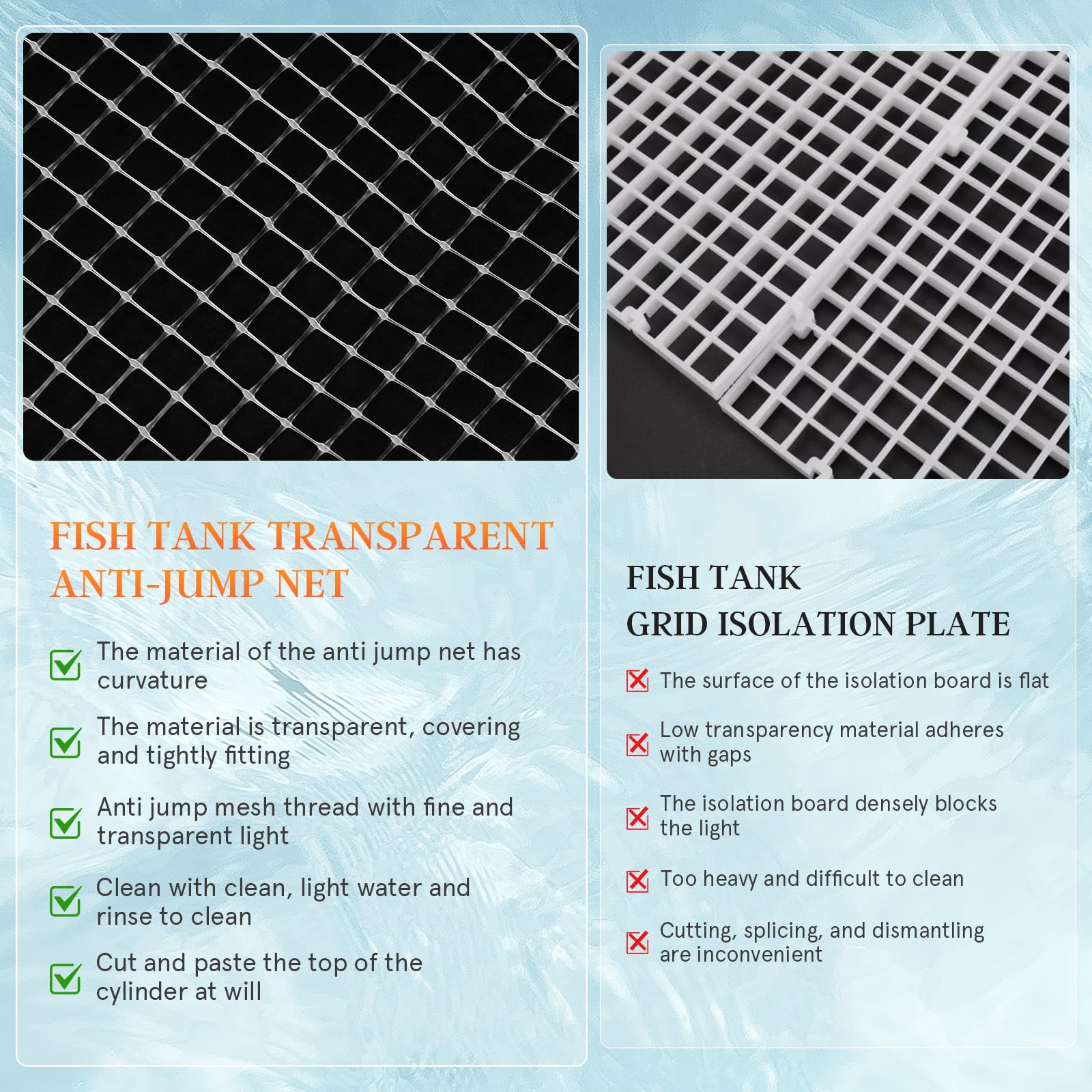 1 Set of 10 Gallon Aquarium Lid - Mesh Cover for Fish Tanks, Practical Netting Cover to Prevent Fish Jumping Out