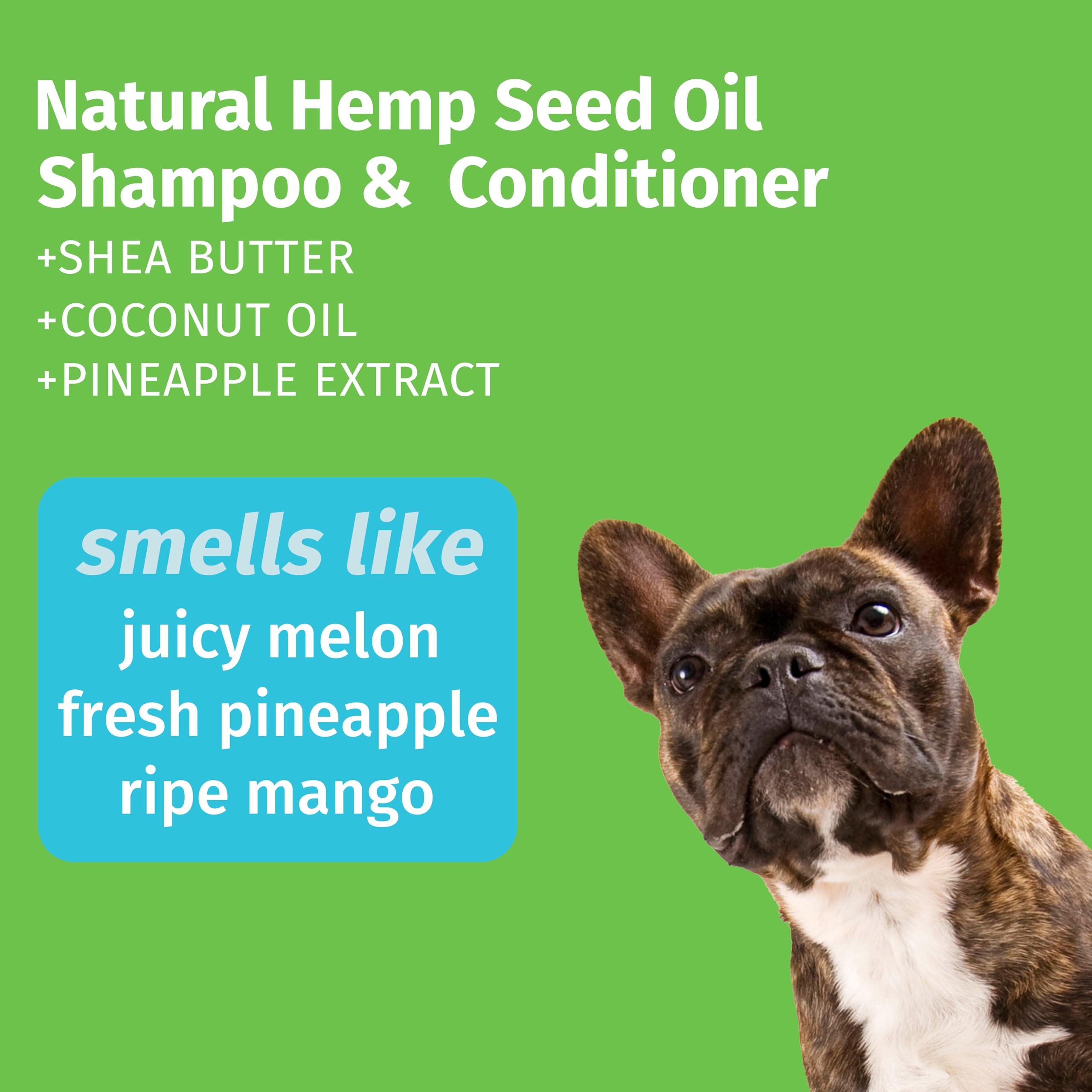 Hempz Petz, Dog Shampoo & Conditioner, Sweet Pineapple Honey Melon 2-in-1 Shampoo and Conditioner, Cleans, Conditions & Moisturi