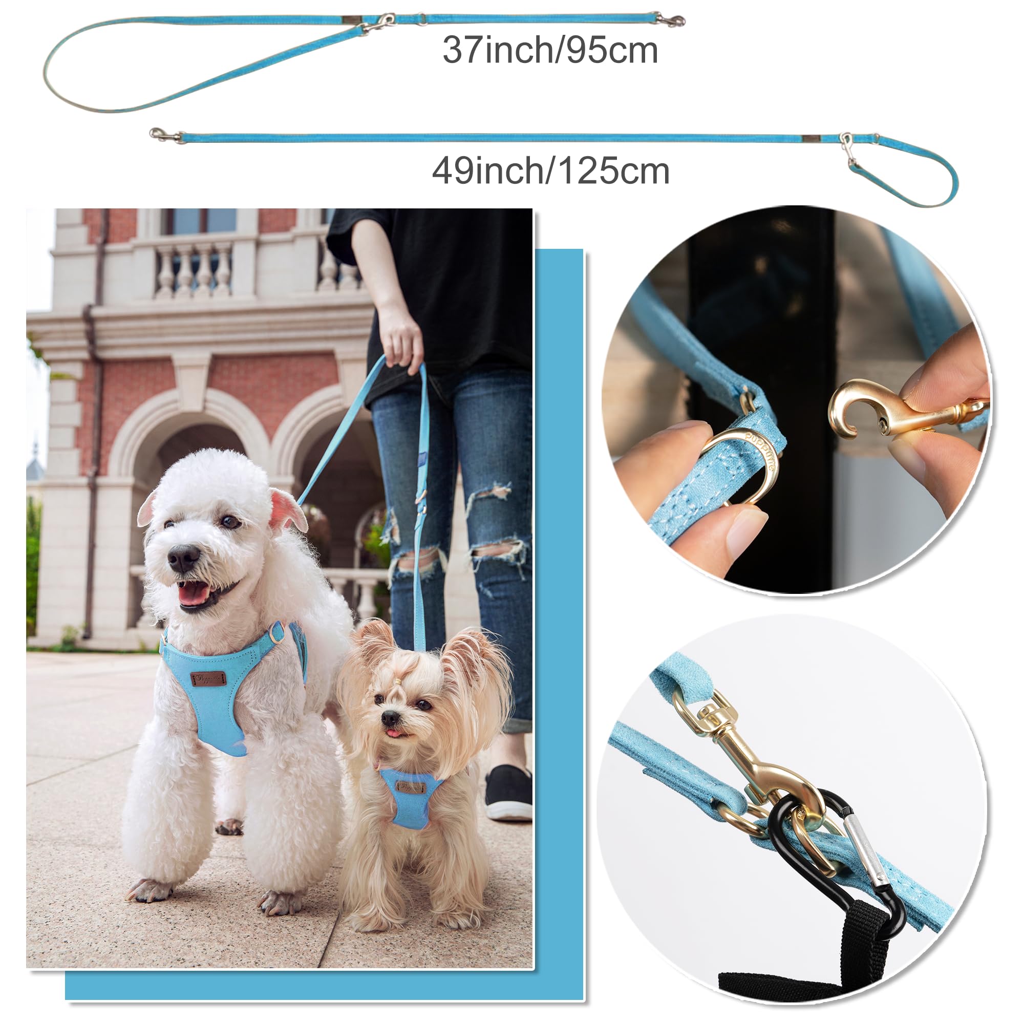 Puppytie Ultra-Light No-Pull Xxs Dog Harness - Escape-Proof Adjustable Vest For Small Breeds (2.2-6Lbs)