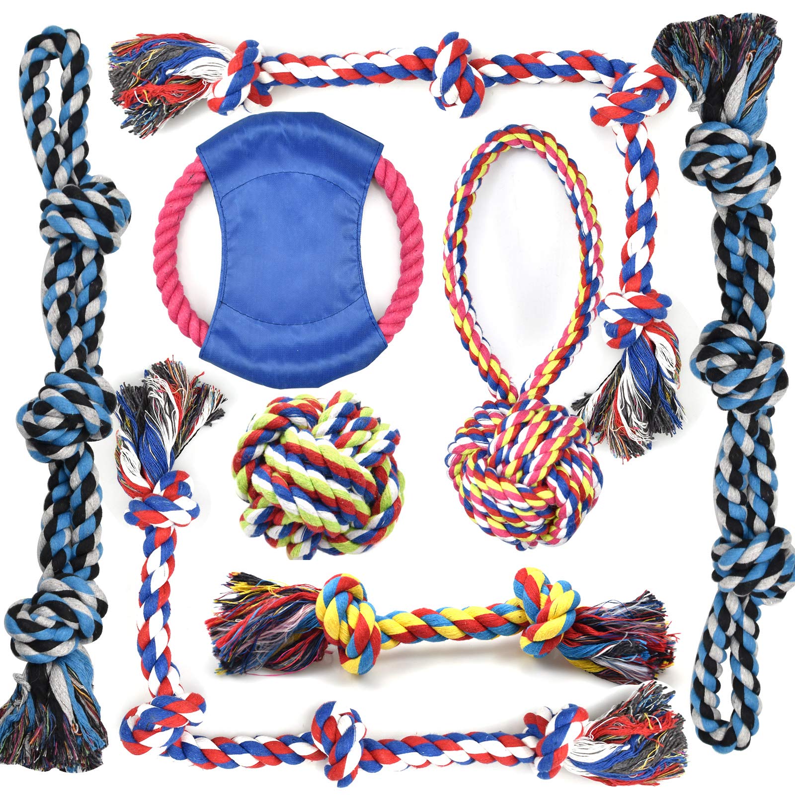 Lechong Rope Dog Toys For Aggressive Chewers Large Breed Medium Breed, Small Dog Puppy Teething Chew Toys Heavy Duty Dental Dog 