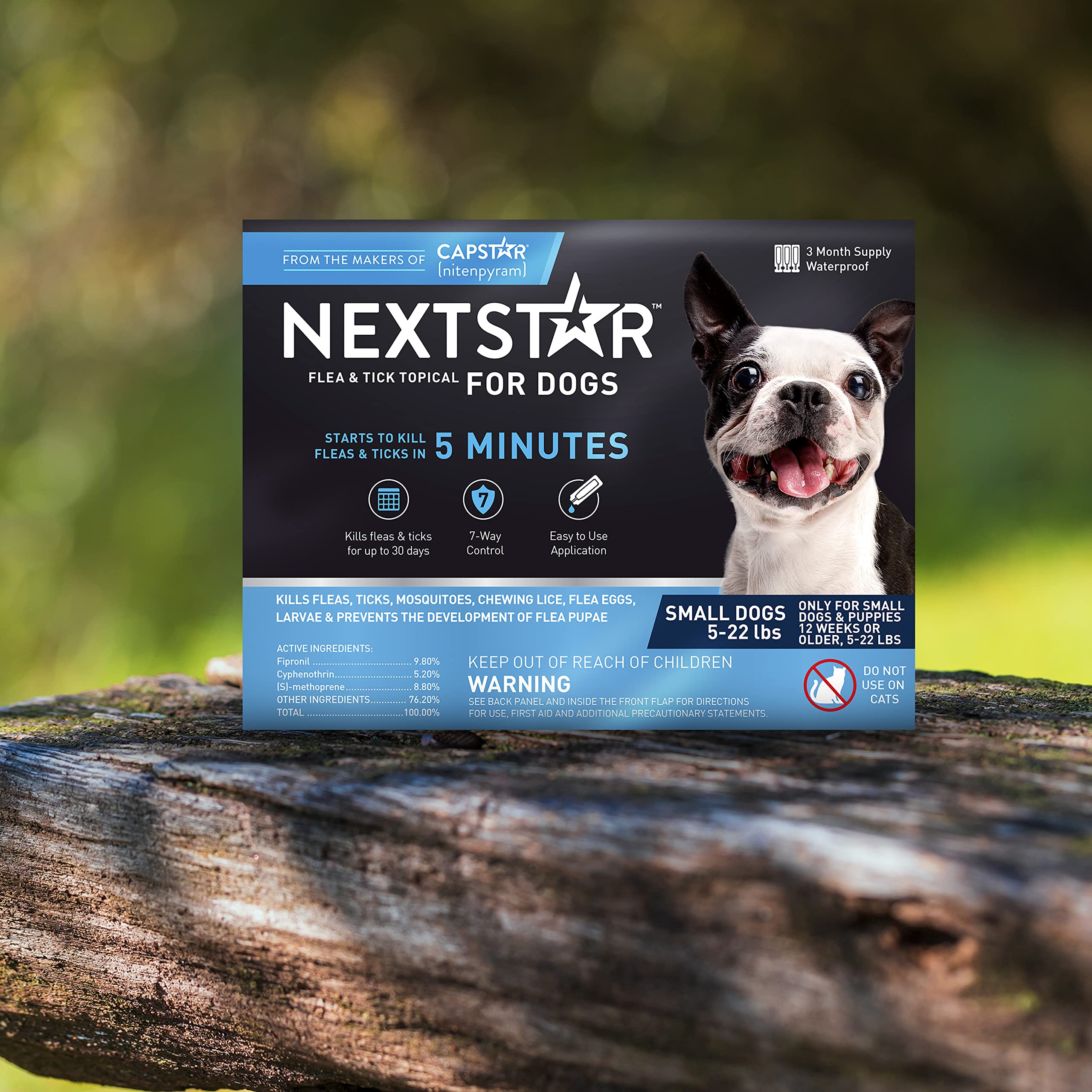 Nextstar Flea And Tick Prevention For Dogs, Dog Flea And Tick Treatment, Waterproof Topical, Fast Acting, Small Dogs (5-22 Lbs), 3 Doses