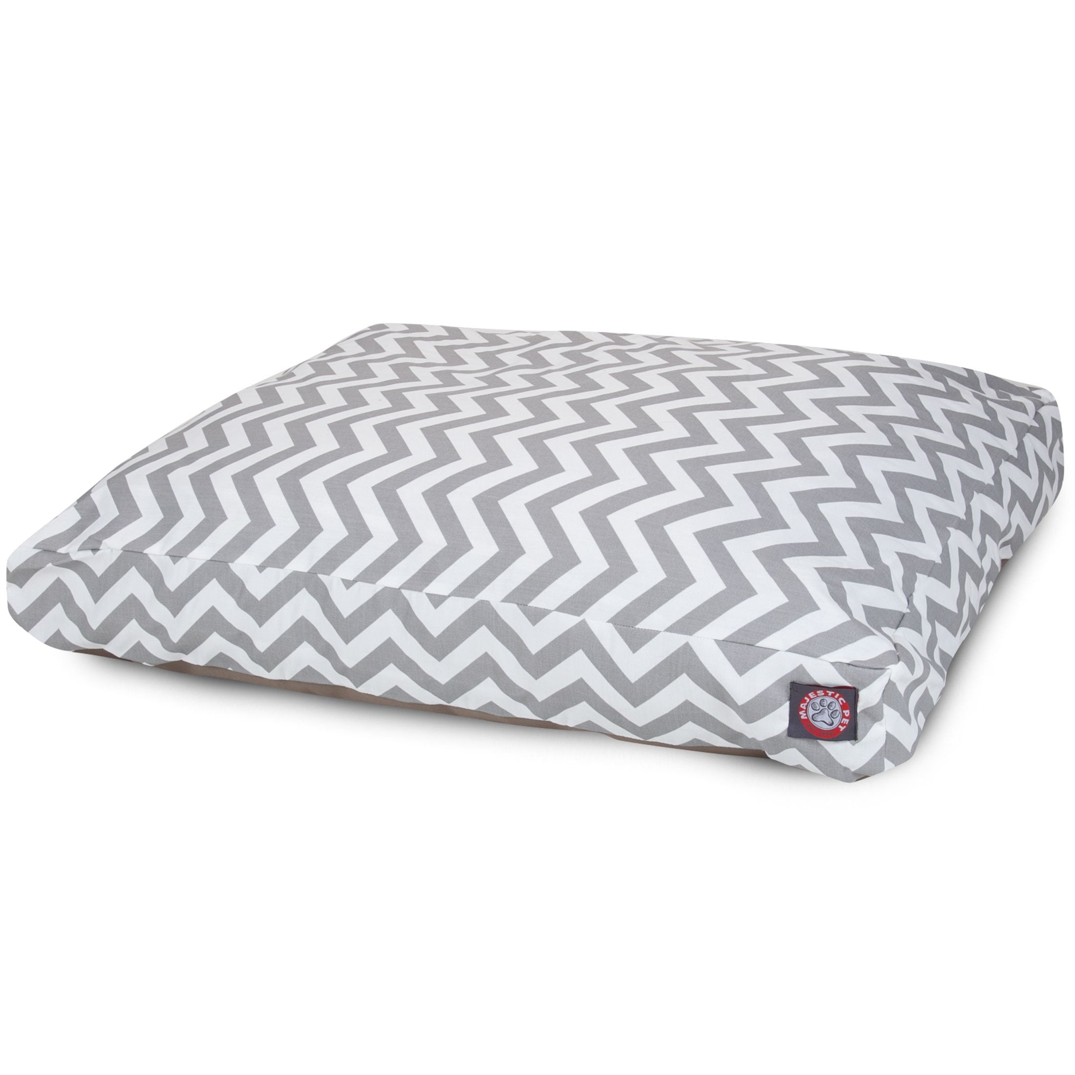 Gray Chevron Large Rectangle Indoor Outdoor Pet Dog Bed With Removable Washable Cover By Majestic Pet Products