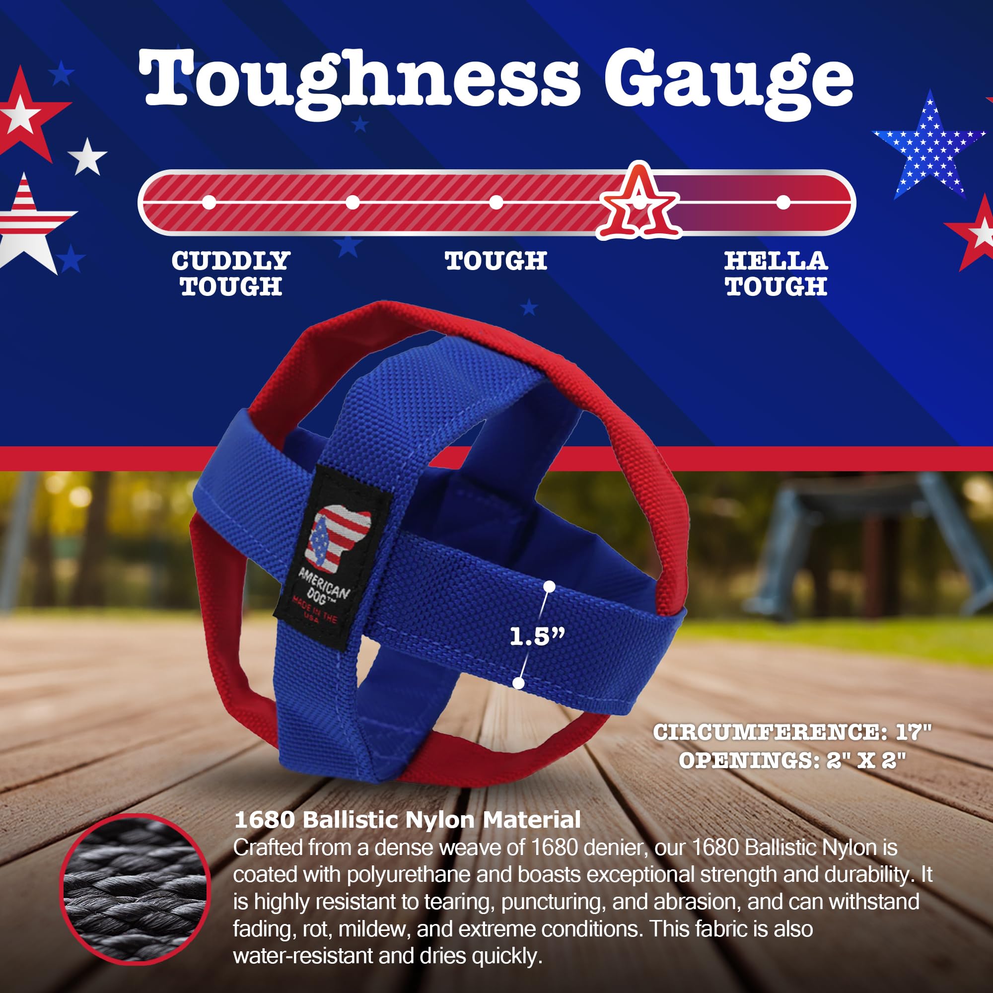 American Dog Catapult Cage - Durable Fetch & Tug Dog Toy Made In Usa From Pet-Safe, Machine-Washable 1680 Ballistic Nylon Materi