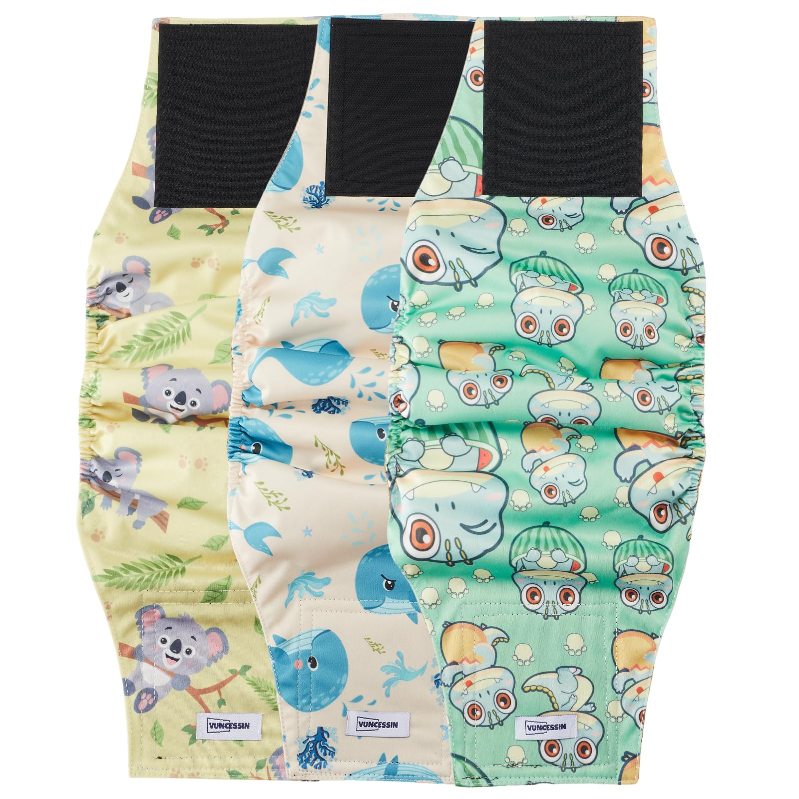 Washable Dog Diapers Male Large, Premium Belly Bands for Male Dogs Reusable, Pack of 3, High Absorbing Large Puppy Diapers Male 