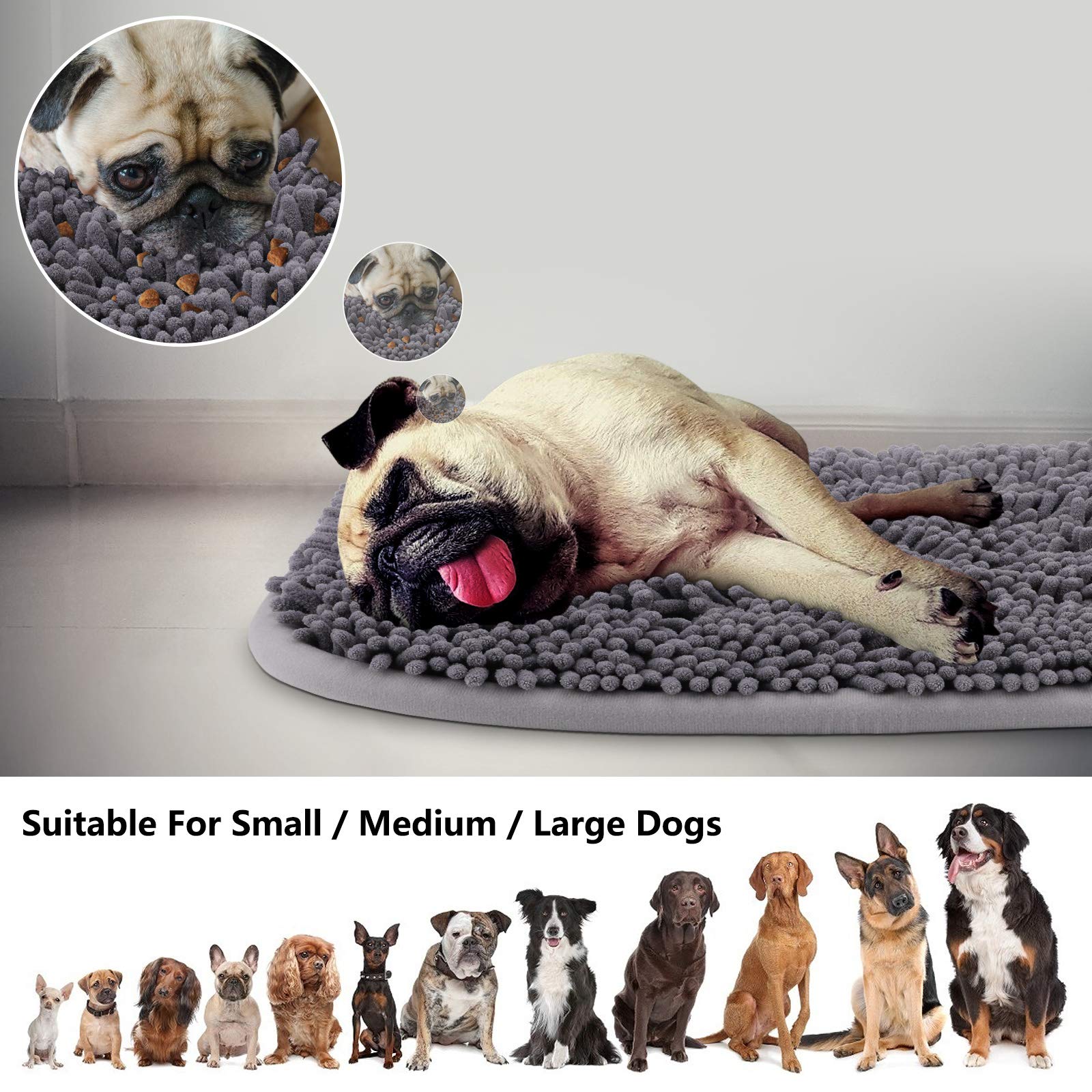 Snuffle Mat for Dogs, 17'' x 21'' Dog Sniffing Interactive Feeding Game Boredom, Puzzle Toys Encourages Natural Foraging Skills
