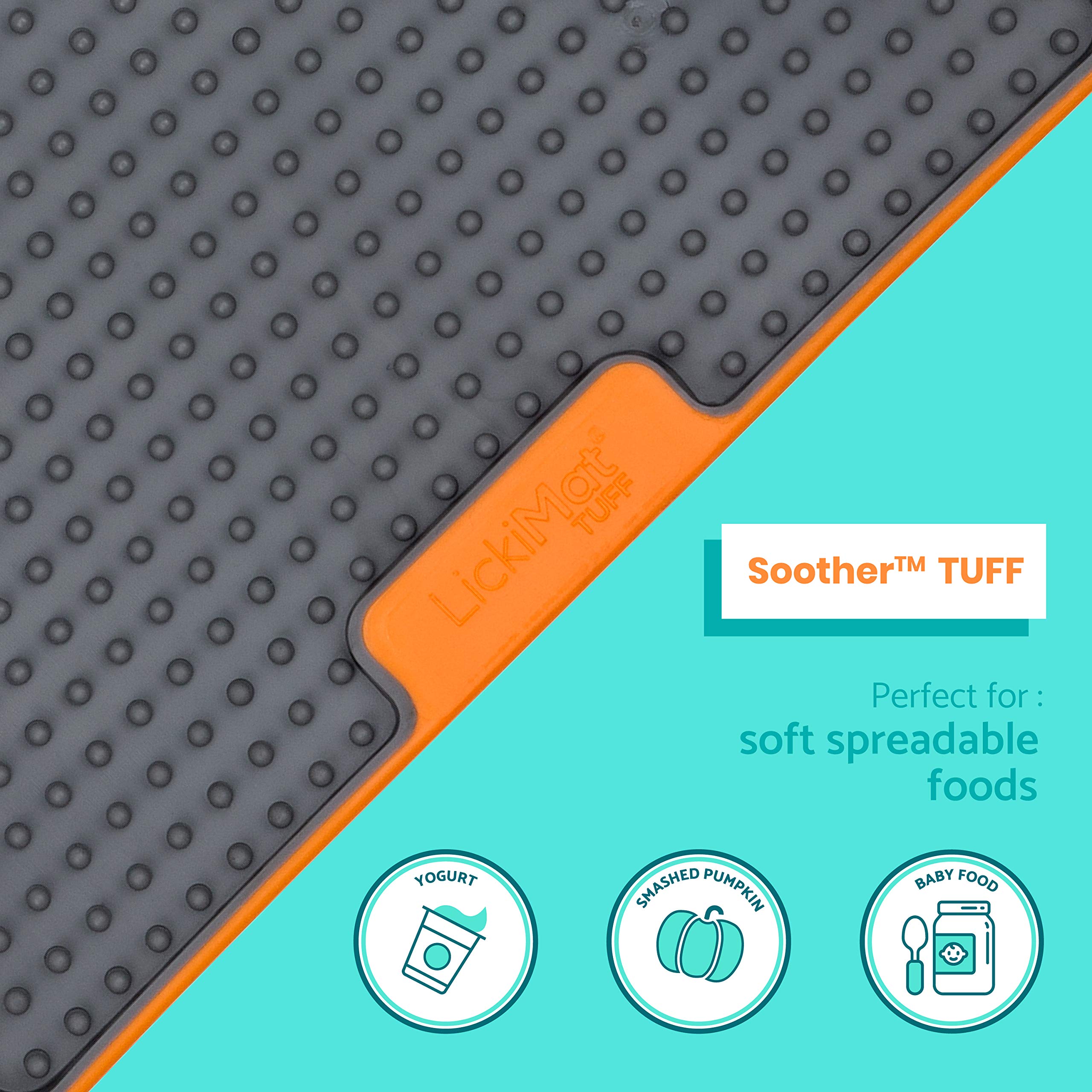 LickiMat Tuff, Heavy-Duty Soother, Dog Slow Feeder Lick Mat, Boredom Anxiety Reducer; Perfect for Food, Treats, Yogurt, or Peanu