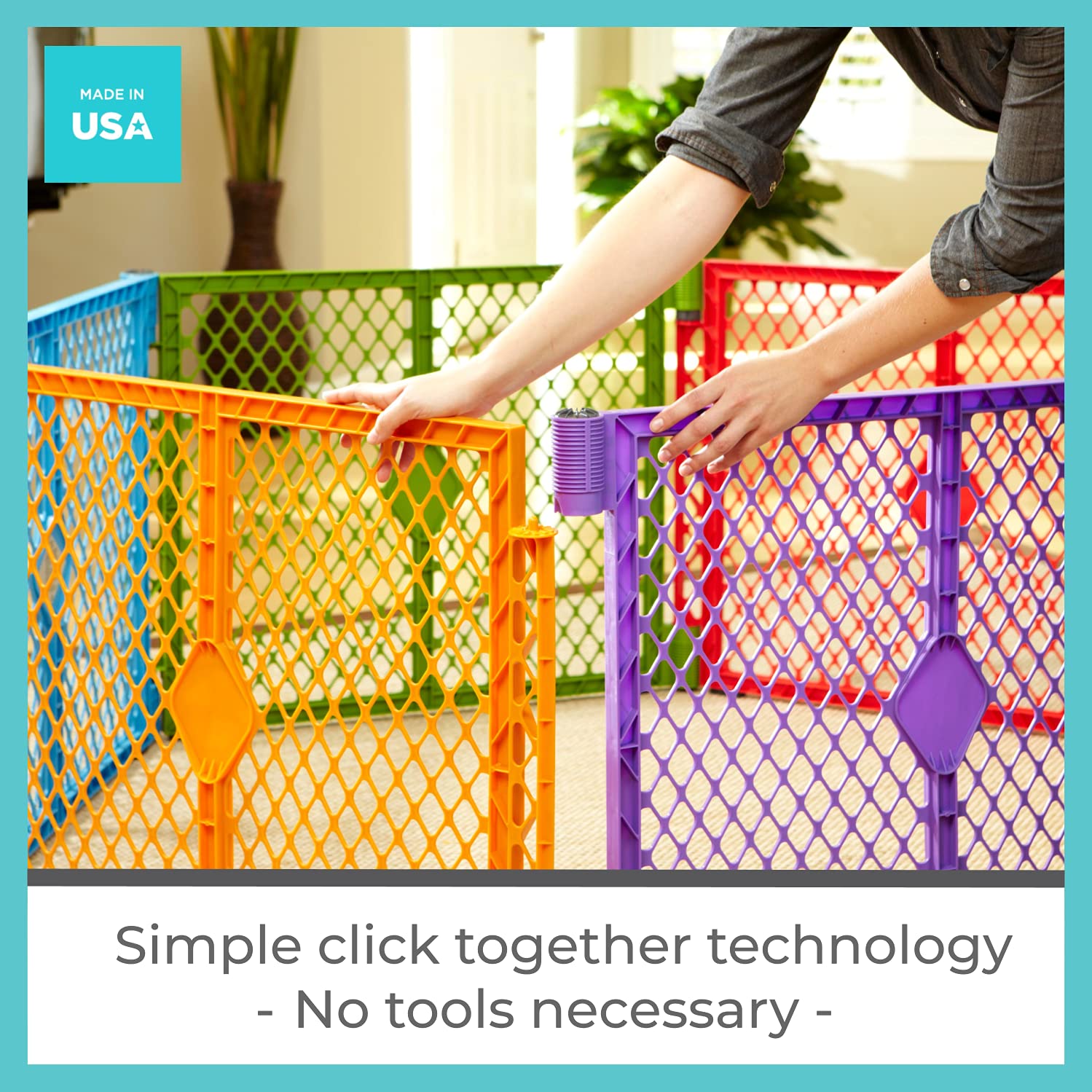 Toddleroo by North States Superyard Colorplay Ultimate 2 Panel Extension, Made in USA: Increases play space up to 34.4 sq. ft. (