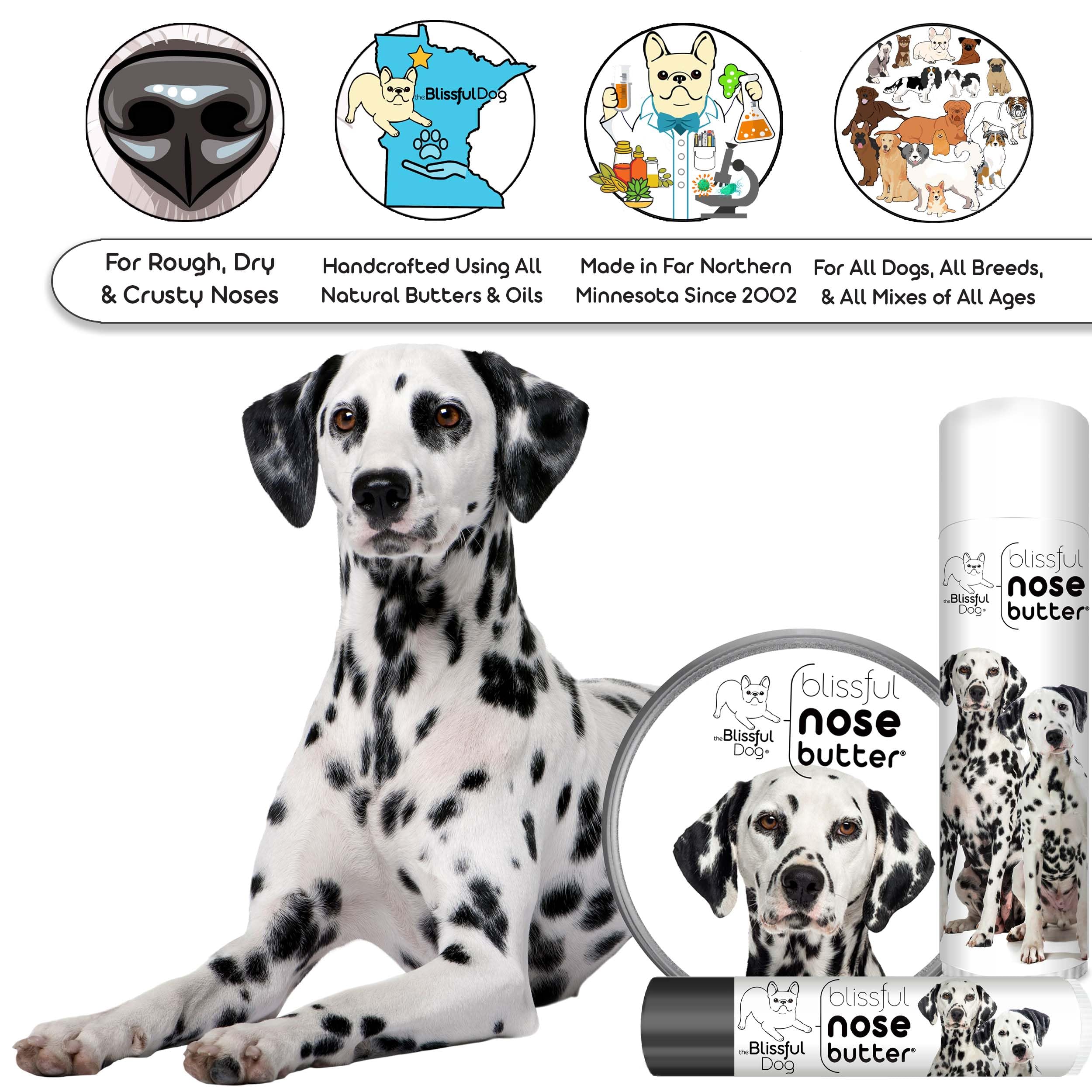 The Blissful Dog Dalmatian Unscented Nose Butter, 1-Ounce