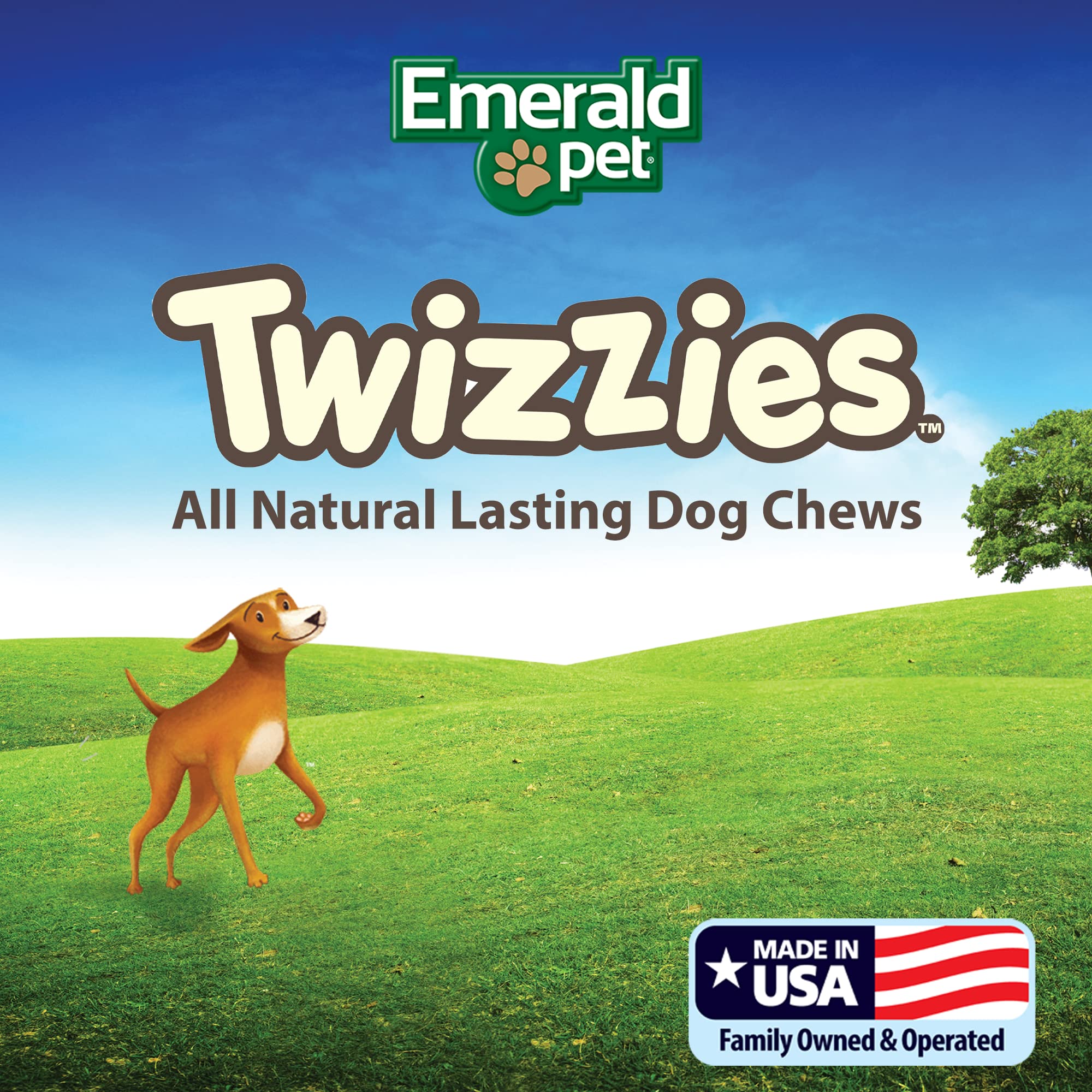 Emerald Pet Twizzies Rawhide Free 100% Digestible Natural Dog Lasting Chew Treats, Made in USA Size 6, Turducky Turkey Duck Mult