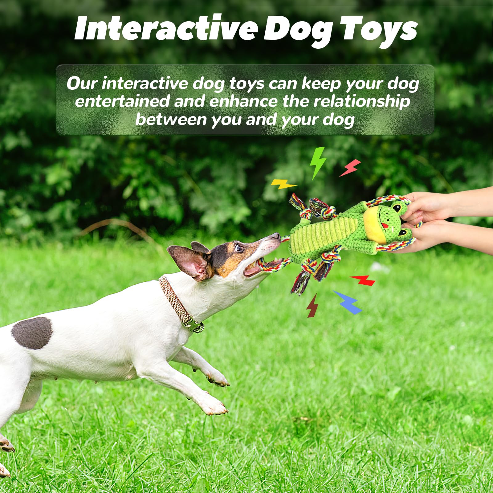 Letsmeet Dog Toys Plush Pet Toy With Crinkle Paper And Ropes, Puppy Toys Interactive Dog Chew Toy For Small, Medium, And Large D