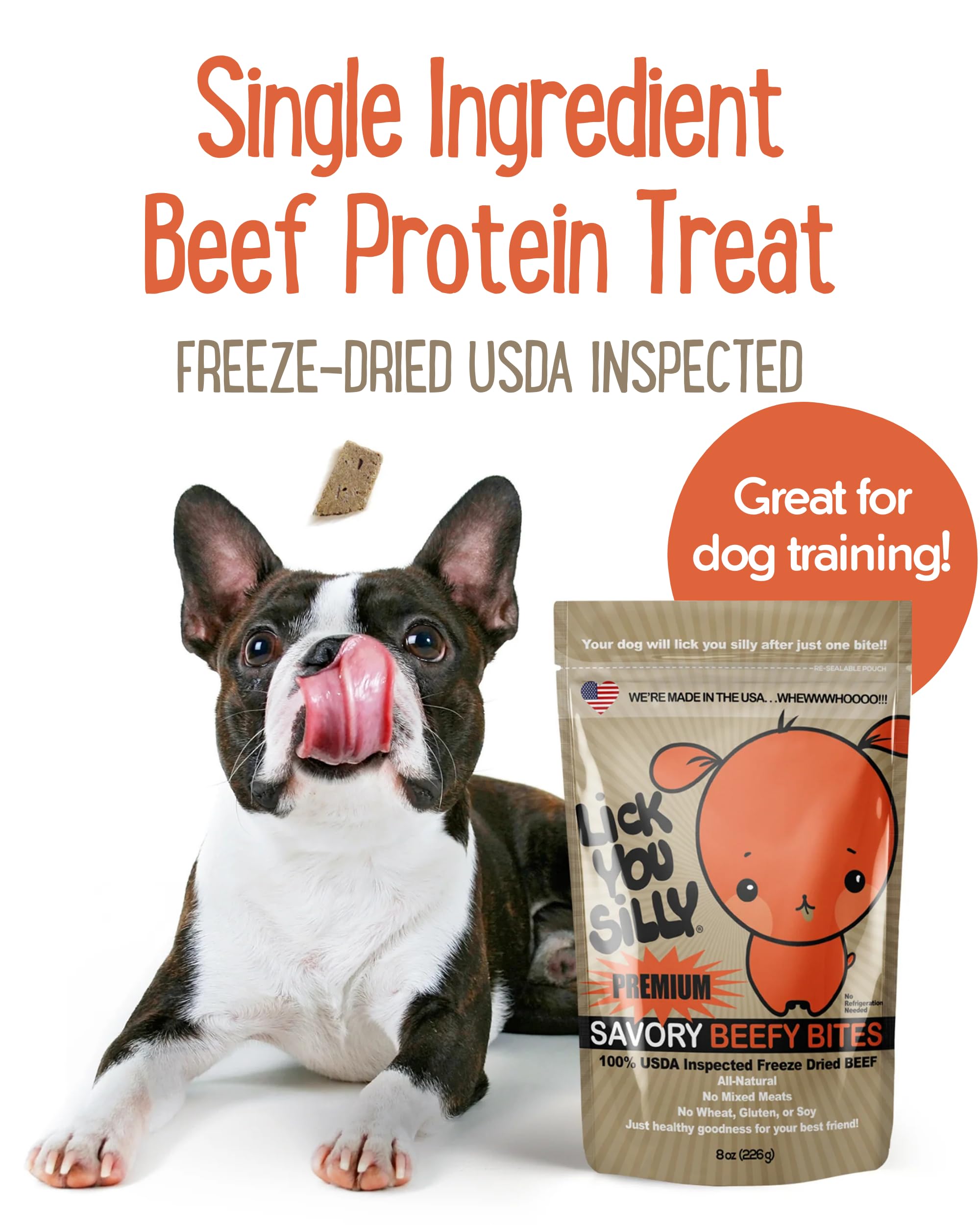Lick You Silly Freeze-Dried Beef Liver Dog Treats | High-Protein Training Snacks for Dogs & Puppies | Grain-Free Pet Treats for