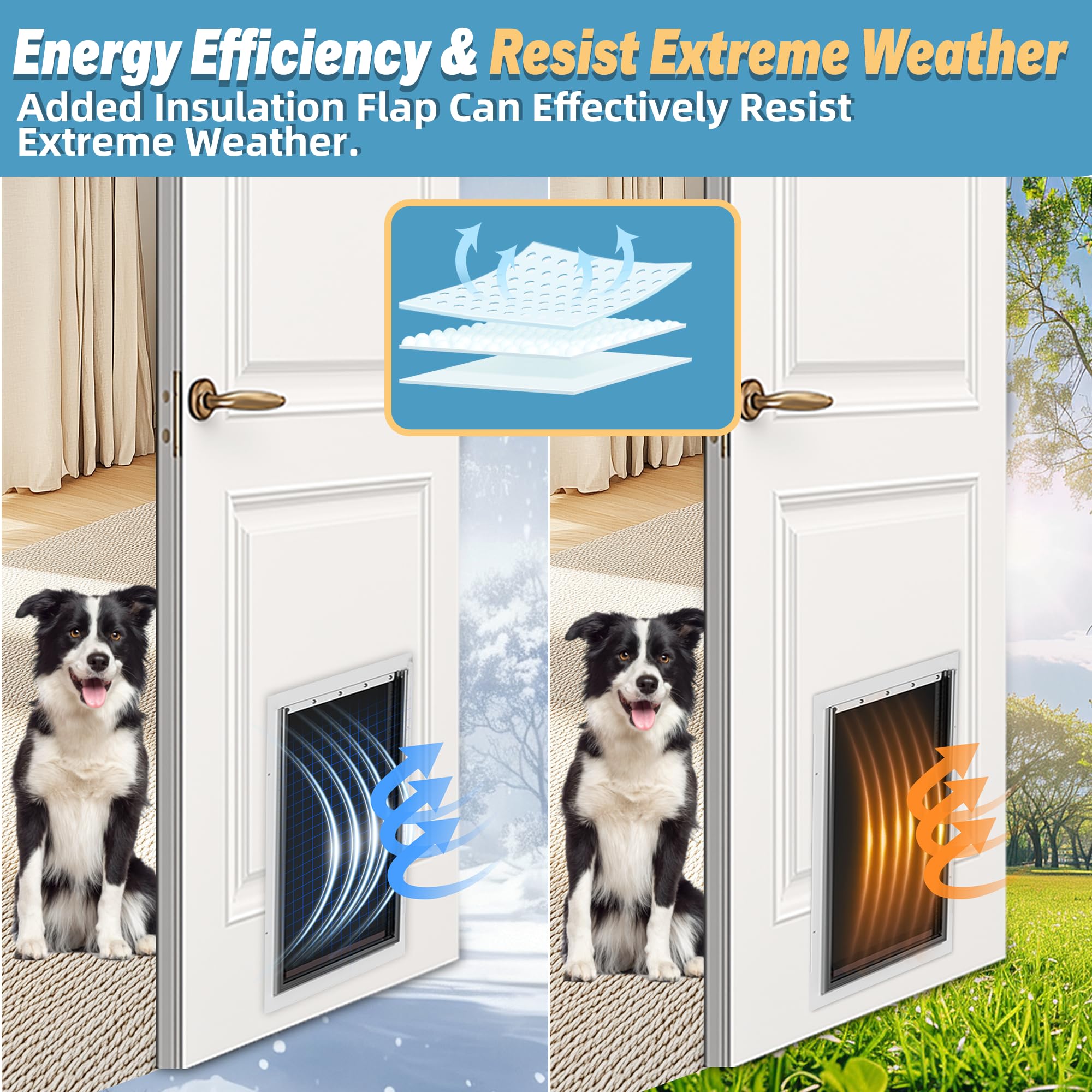 3-Flap Large Dog Door Replacement Flap With Screws, Extreme Weather Replacement Flaps - Compatible With Petsafe Freedom Doggie D