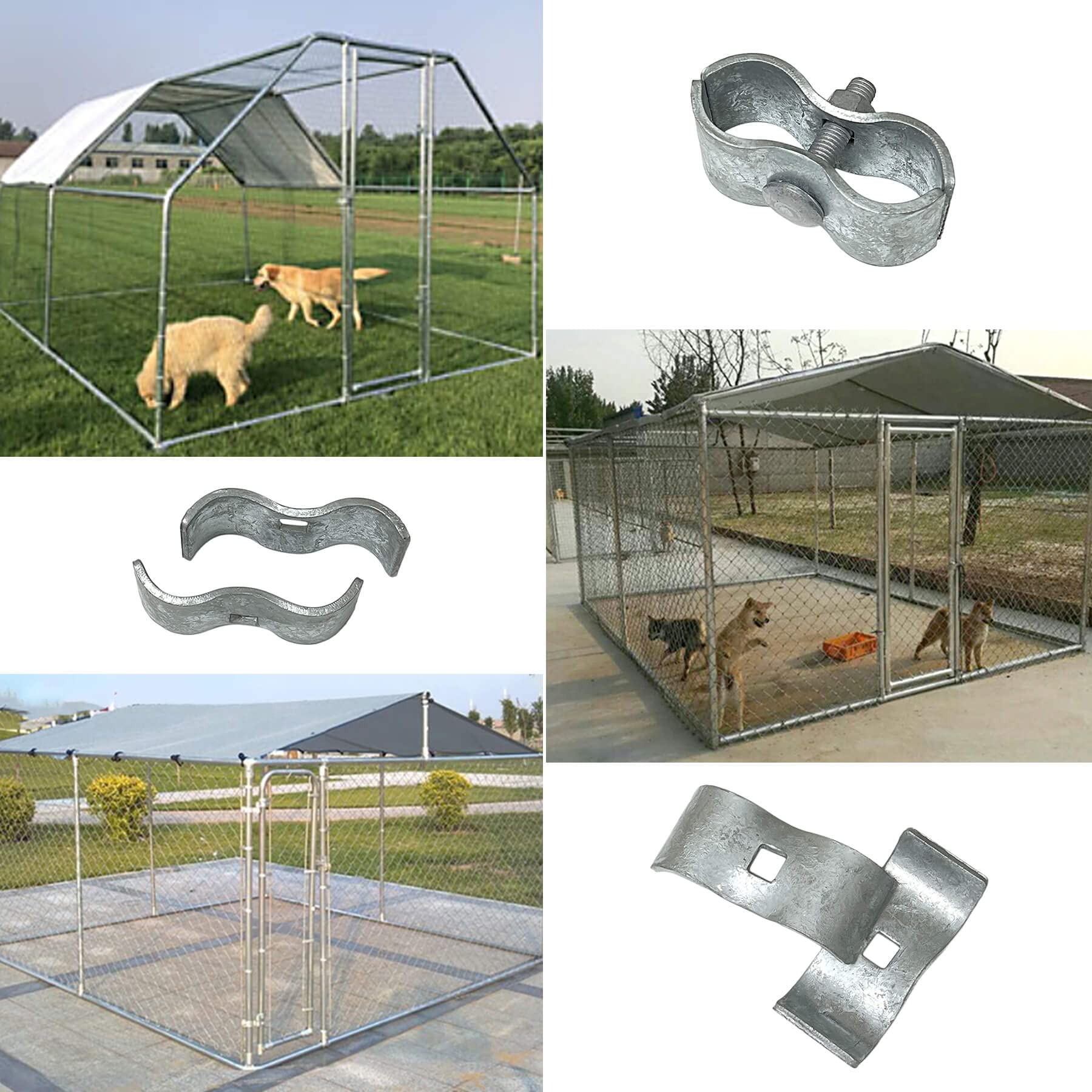 Chain Link Fence Panel Clamps/Galvanized Steel Panel Clamp 1-3/8' (8 Set)/ Kennel Clamps: Chain Link Fence Pipe Panel Frames, Saddle Clamp, Kennel Clamp