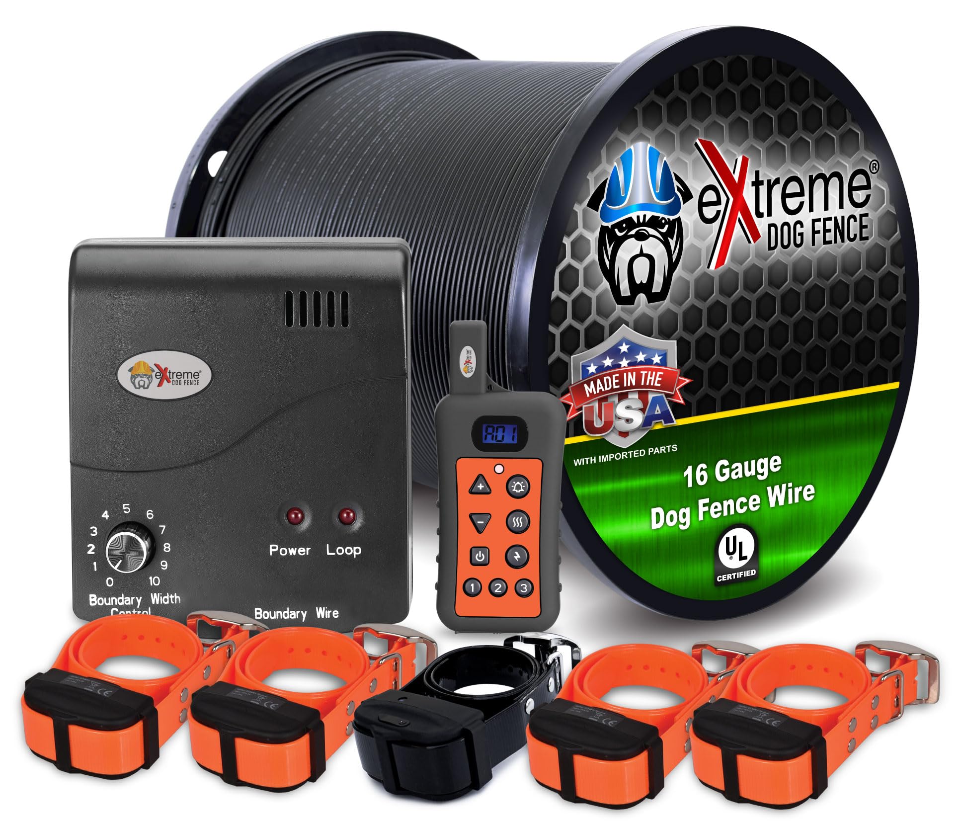 Electric Dog Fence + Remote Trainer - 5 Dog / 500' Of 16 Gauge Underground Dog Fence Wire (Up To 1/3 Acre) - Dual Solution To Co