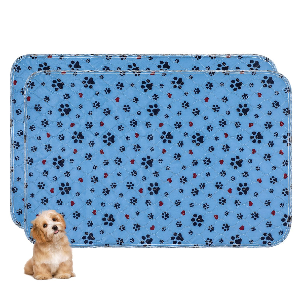 Washable Pee Pads For Dogs,2 Pack Large 18''X24'' Super Absorbent Reusable Puppy Pads,Non-Slip 100% Waterproof Dog Pee Pads,Pet 