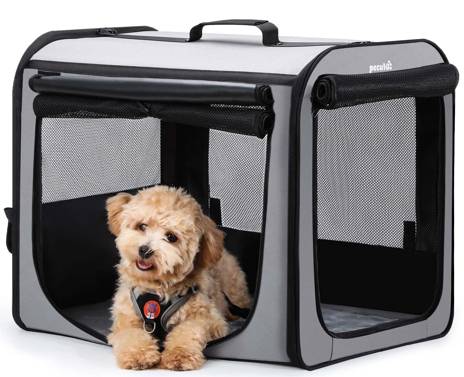 Dog Car Carrier Light Weight 24  17.7  20.5in, Dog Carrier Easy to Assemble, Dog Car Crate Portable and Breathable, Foldable Pet