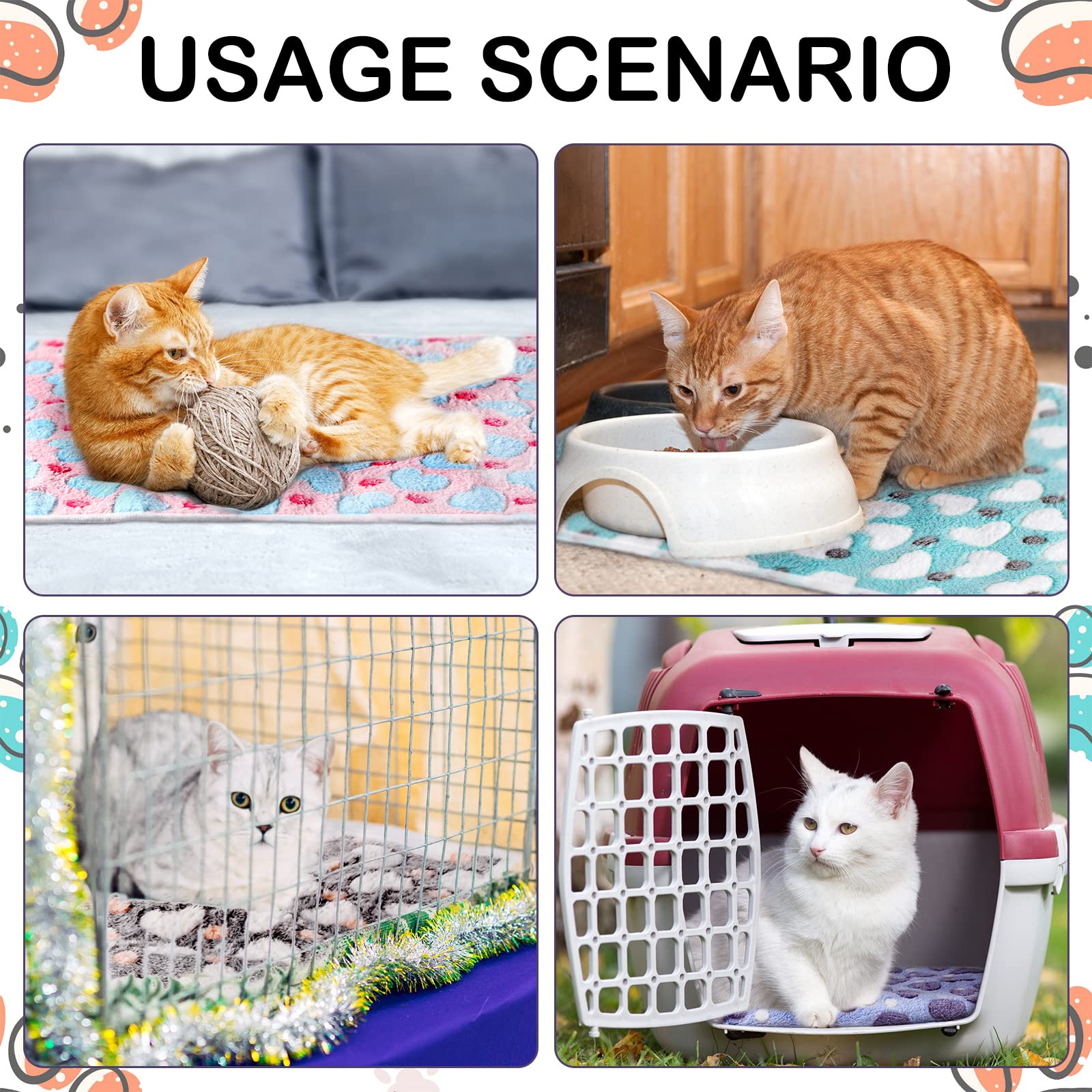 4 Pcs Waterproof Guinea Pig Blankets Washable Small Animal Fleece Bedding Absorbent Guinea Pig Cage Liners Reusable Pet Pee Pad Sleep Mat Pad Cover For Hamster Ferret (Heart Pattern,12 X 12 Inch)