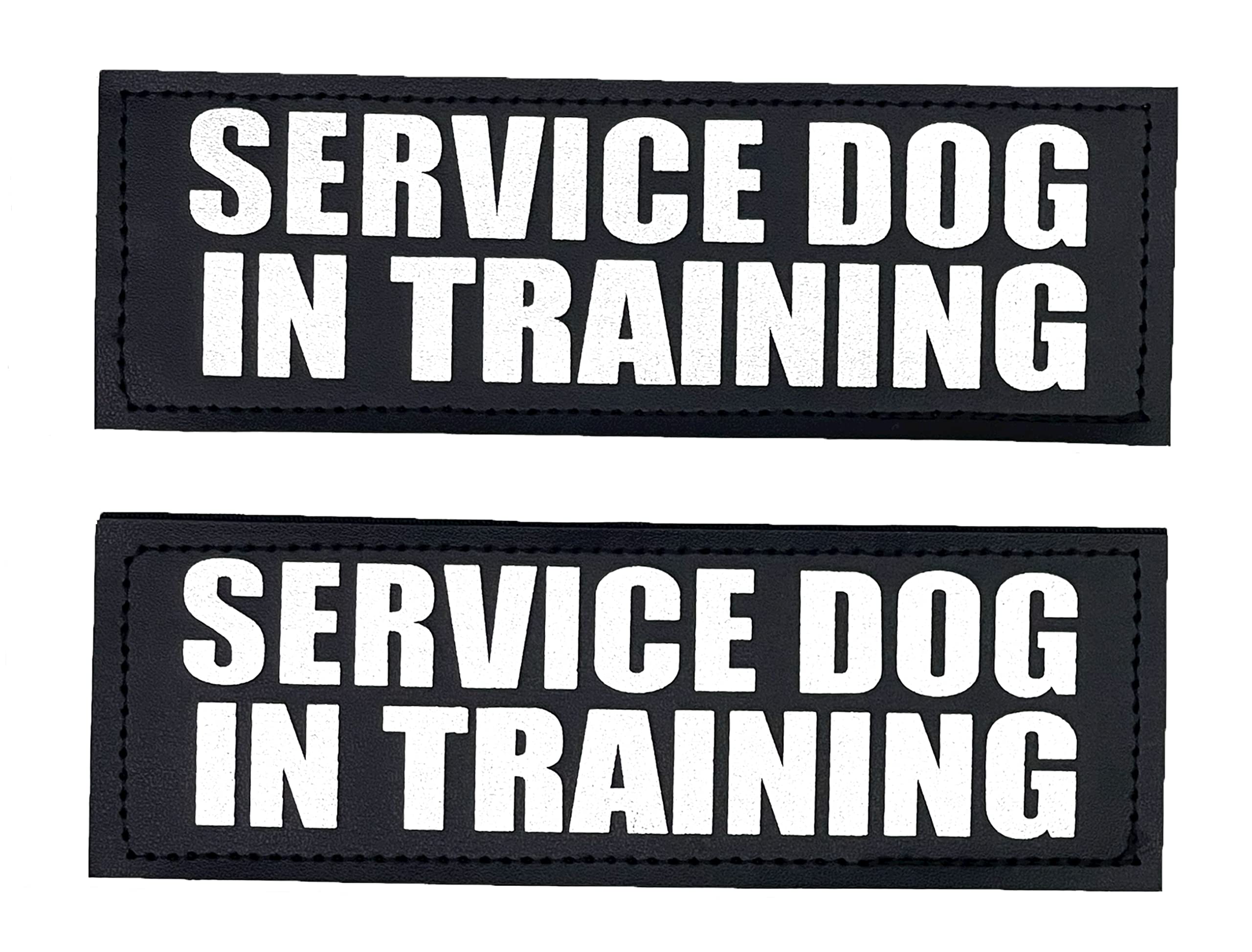 Albcorp Reflective Service Dog In Training Patches With Hook Backing For Service Animal Vests /Harnesses Large (6 X 2) Inch