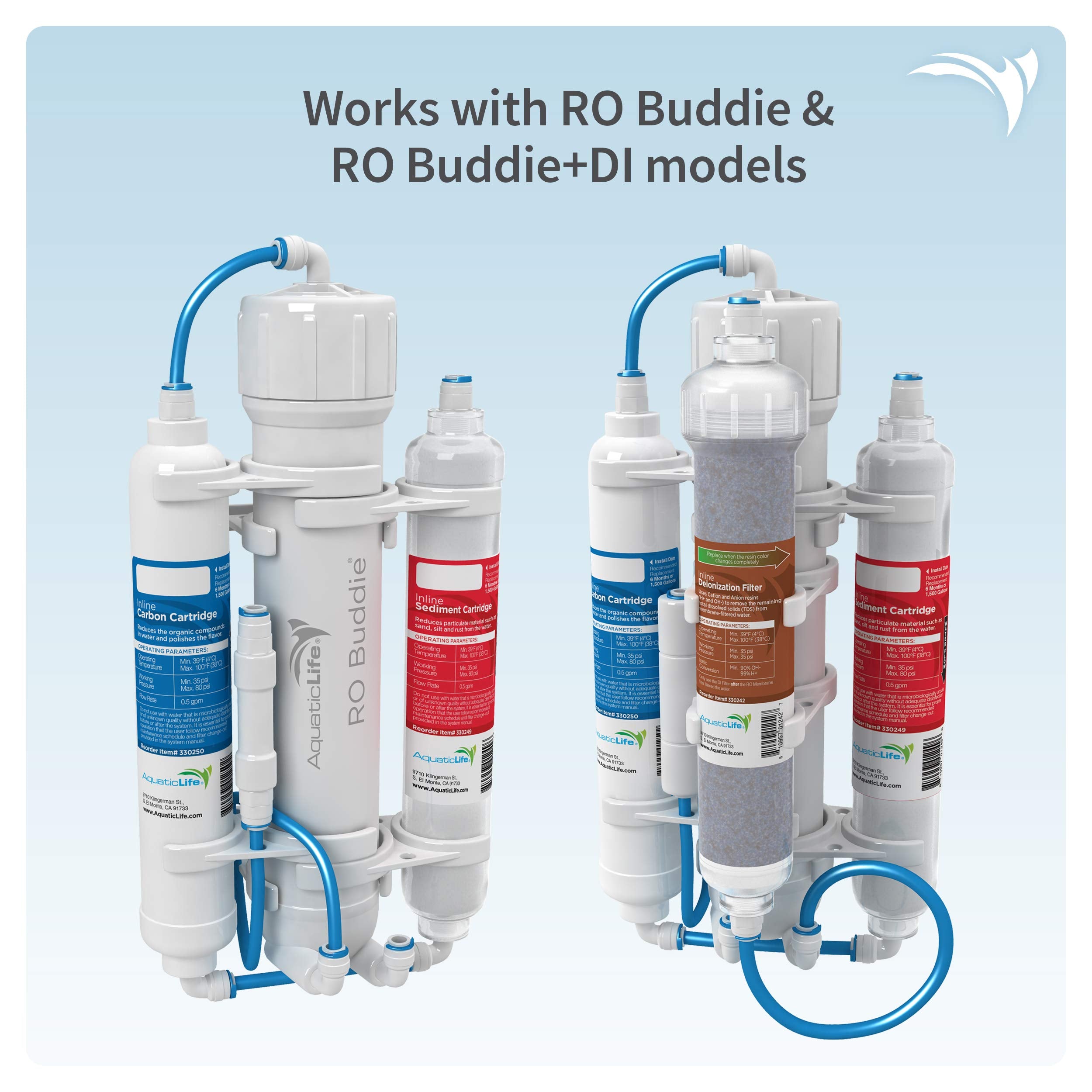 Aquaticlife Inline Carbon Block Aquarium Water Filter Replacement Cartridge For Ro Buddie And Reverse Osmosis Tank Kit