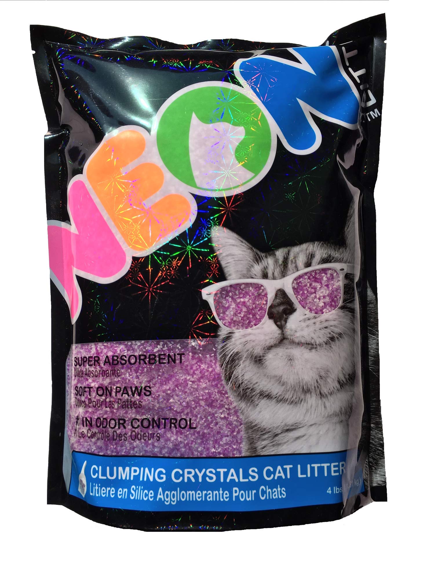 Neon Clumping Silica Gel Crystal Cat Litter, Purple