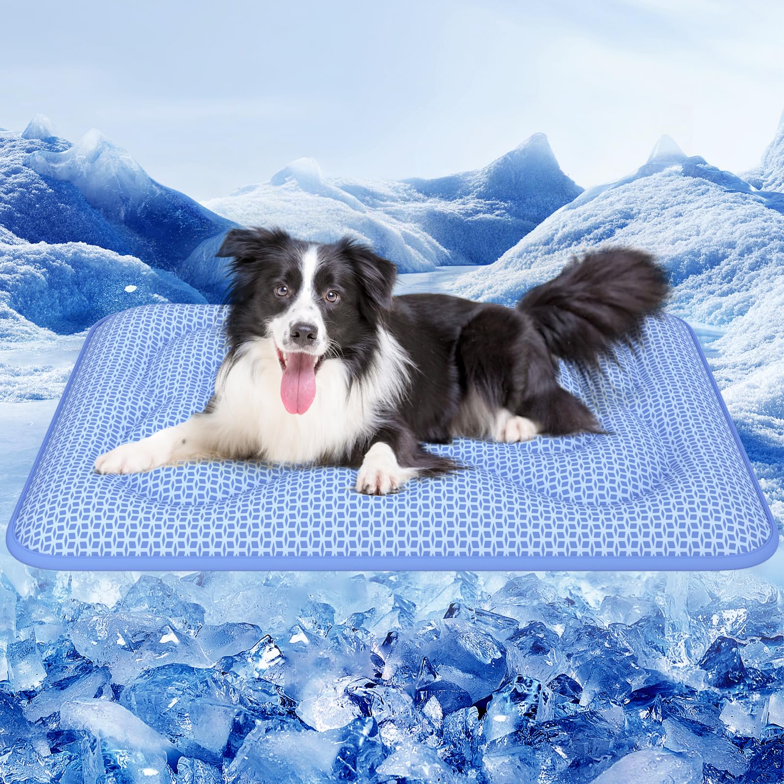 Rywell Dog Cooling Mat, 44*32 Super Thick & Comfortable Cooling Mat For Large Dog With Arc-Chill 3.0 & Pcm Tech(Q-Max>0.5), Endo