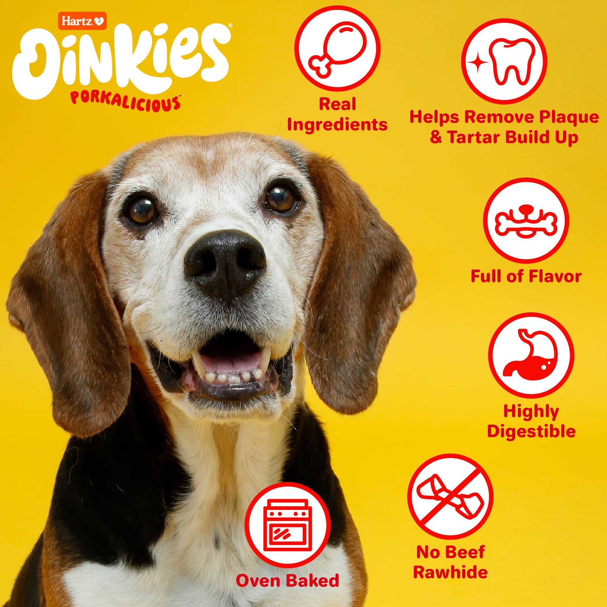 Hartz Oinkies Smoked Twists with Naturally Smoked Pork Rawhide-Free Dog Treats, Highly Digestible Long Lasting Dog Chews, 40 Cou