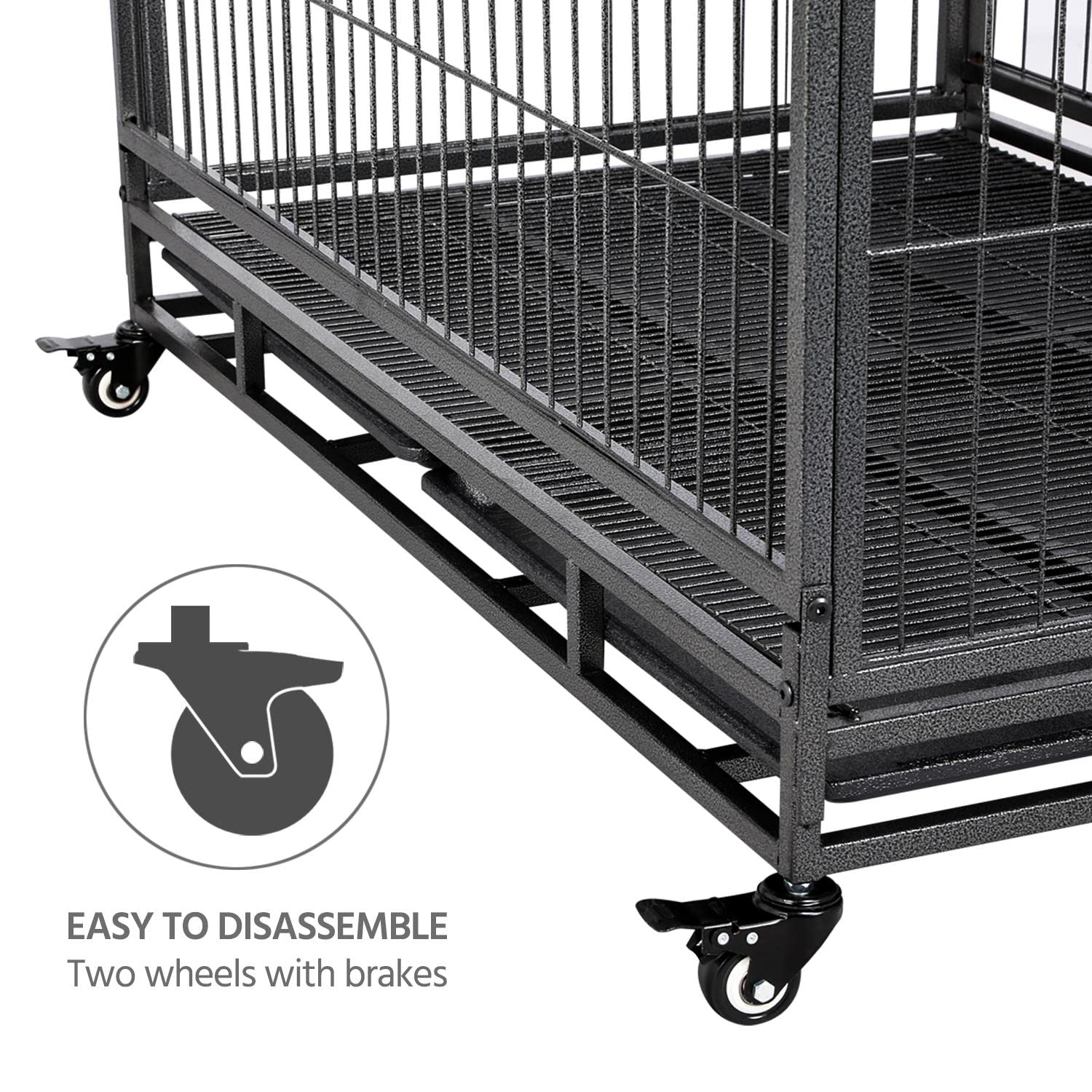 Yaheetech 42-Inch Dog Crate Heavy Duty Metal Dog Crate For The House Indoor Dog Kennel For Small/Medium/Large Dogs W/Double Door