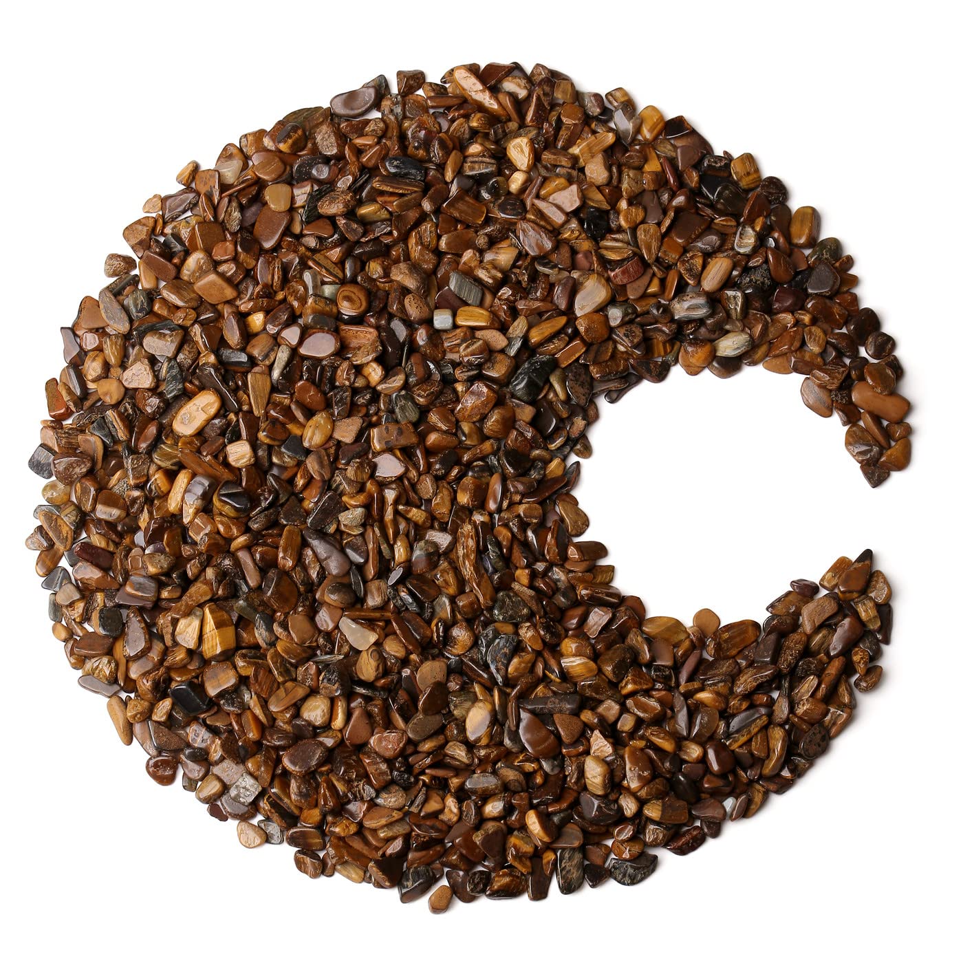 ZHIYUXI Tigers Eye Crystal Vase Filler Crystal Chips Stone for Decoration Succulent Plants Vase Fish Tank Gravel Crushed Crystal