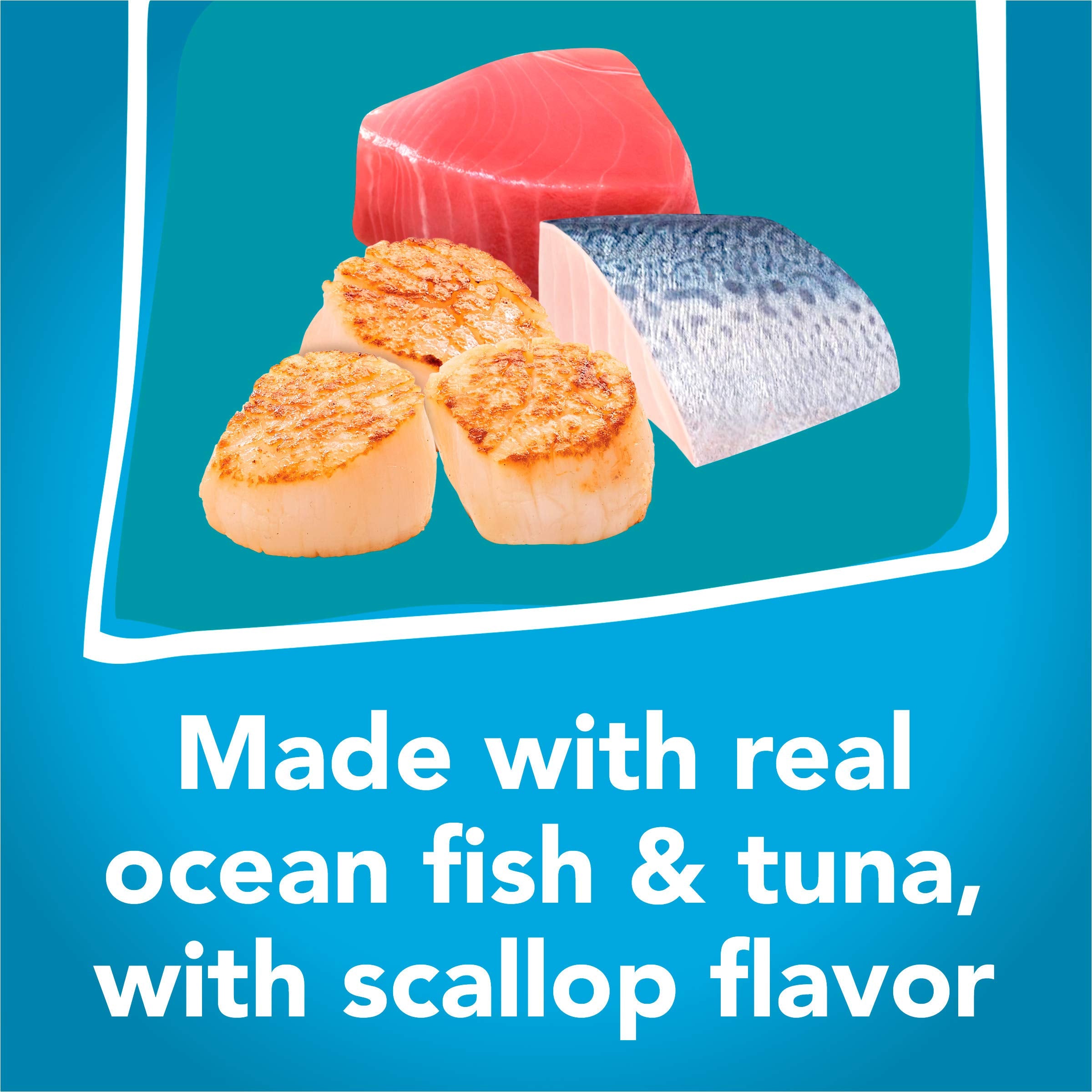 Purina Friskies Wet Cat Food Tasty Treasures With Ocean Fish and Tuna in Sauce (Scallop Flavor) - (Pack of 24) 5.5 oz. Cans