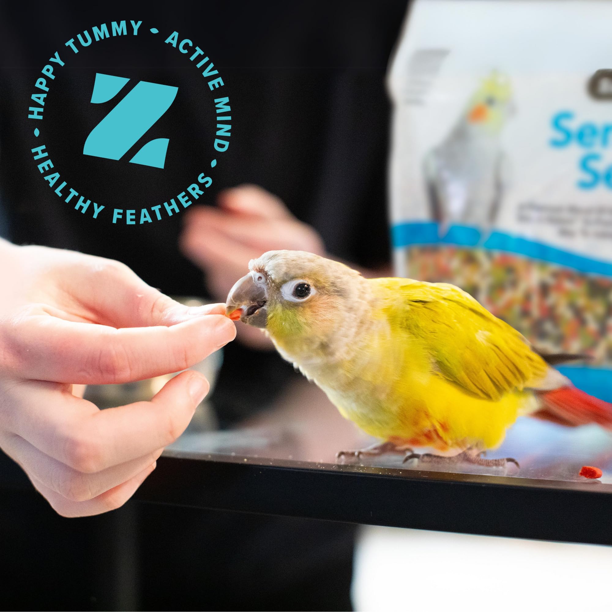 ZuPreem Sensible Seed Bird Food, Parakeet, Budgie, Parrotlet, Dove, Seed and Pellet Blend for Small Birds, Food Mixer Topper, En