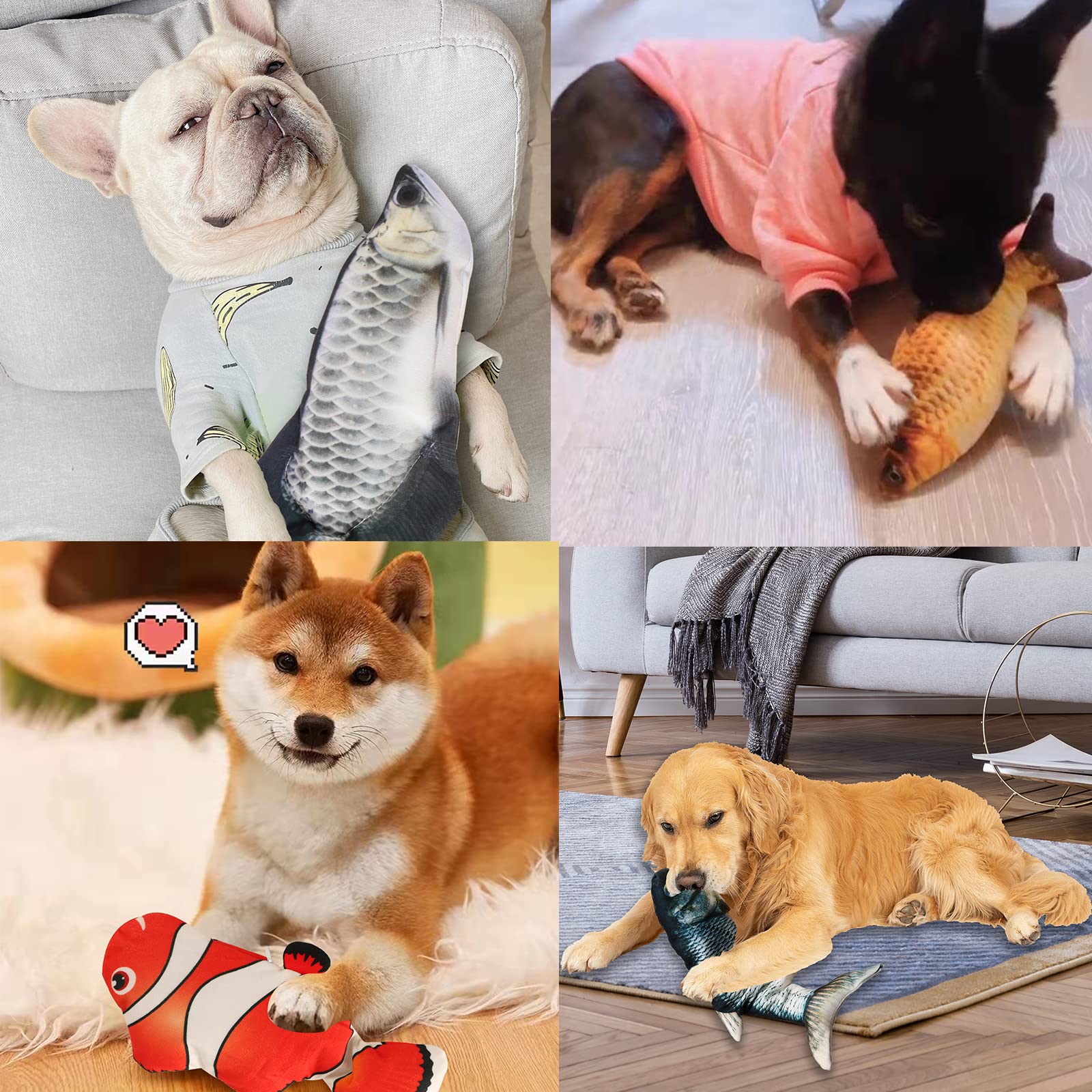 Vaiziq Flopping Fish Electric Moving Dog Fish Toy,Floppy Fish Cat Toy,Cat Toys Interactive Pet Toys For Dog Exercise,Reducing St