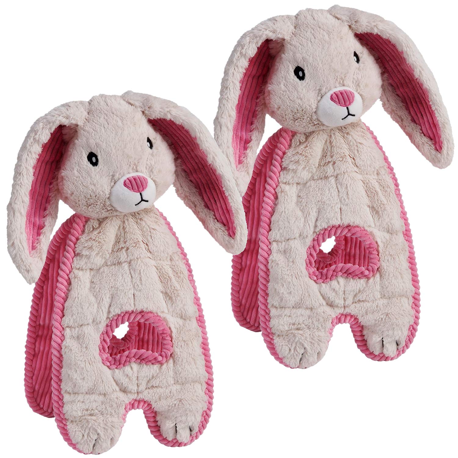 Cuddle Tugs Dog Toy Bunny (Pack Of 2)