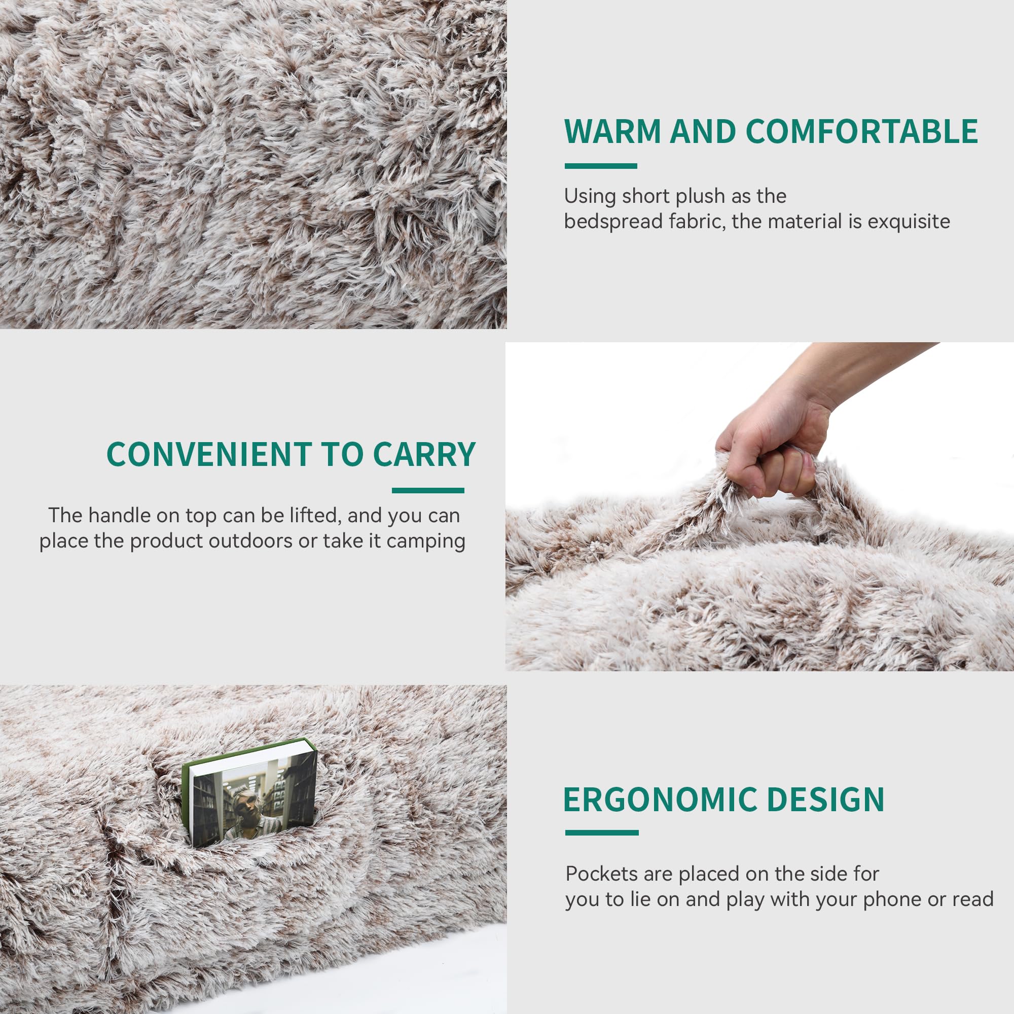 Yitahome Human Dog Bed, 79''X43'' Extra Large Memory Foam Dog Beds For Adults And Pets With Blanket And Pillow, Washable Fur Cov