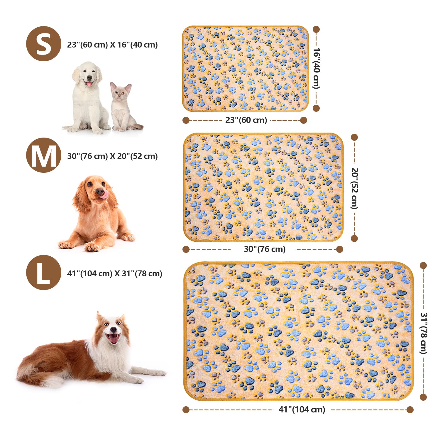 LeapSheep Pet Blankets for Dogs Cats - 3Pack Heart Pattern Super Soft Fluffy Dog Blankets for Small Medium Large Doggy Kitten (P