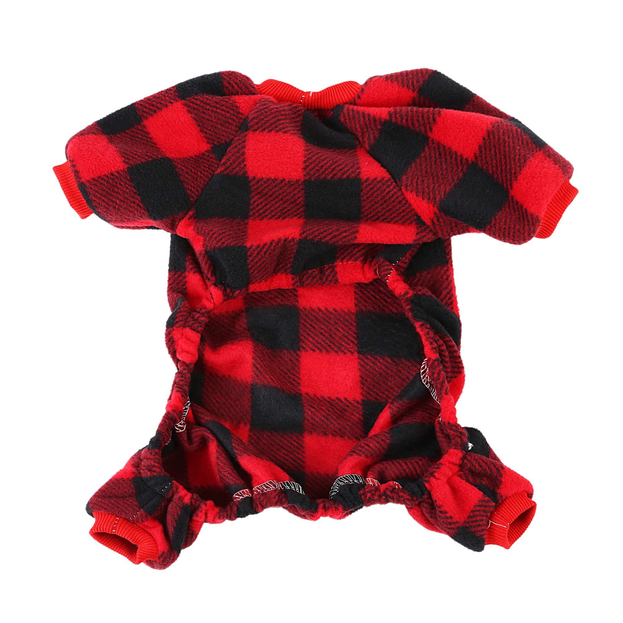 Plaid Dog Pajamas Medium Breed Dogs Jumpsuit Pet Winter Clothes