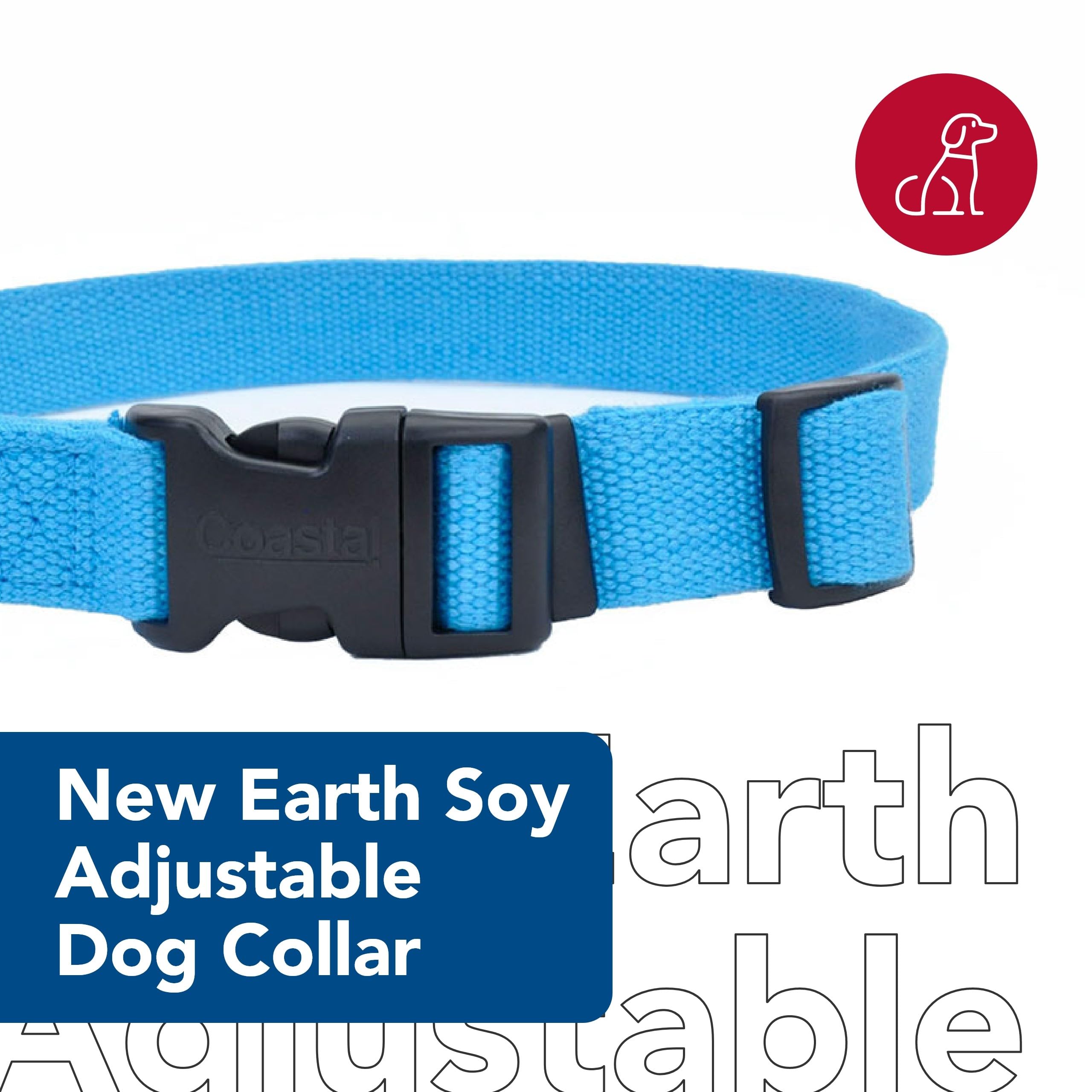 Coastal Pet - New Earth Soy - Adjustable Dog Collar, Fuchsia, 3/8' X 06'-08'