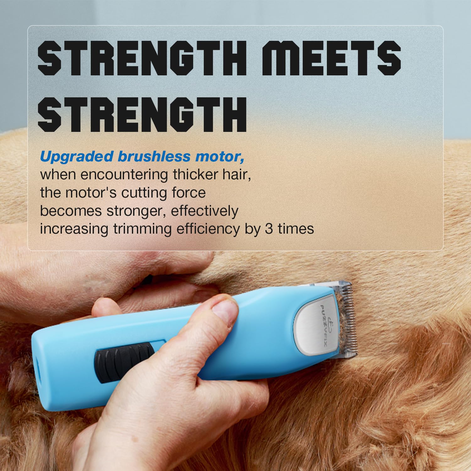 Fuzzyfix Professional Dog Clippers For Grooming - 2 Speed Pet Grooming Kit For Thick Curly Matted Coats - Low Noise Heavy Duty C