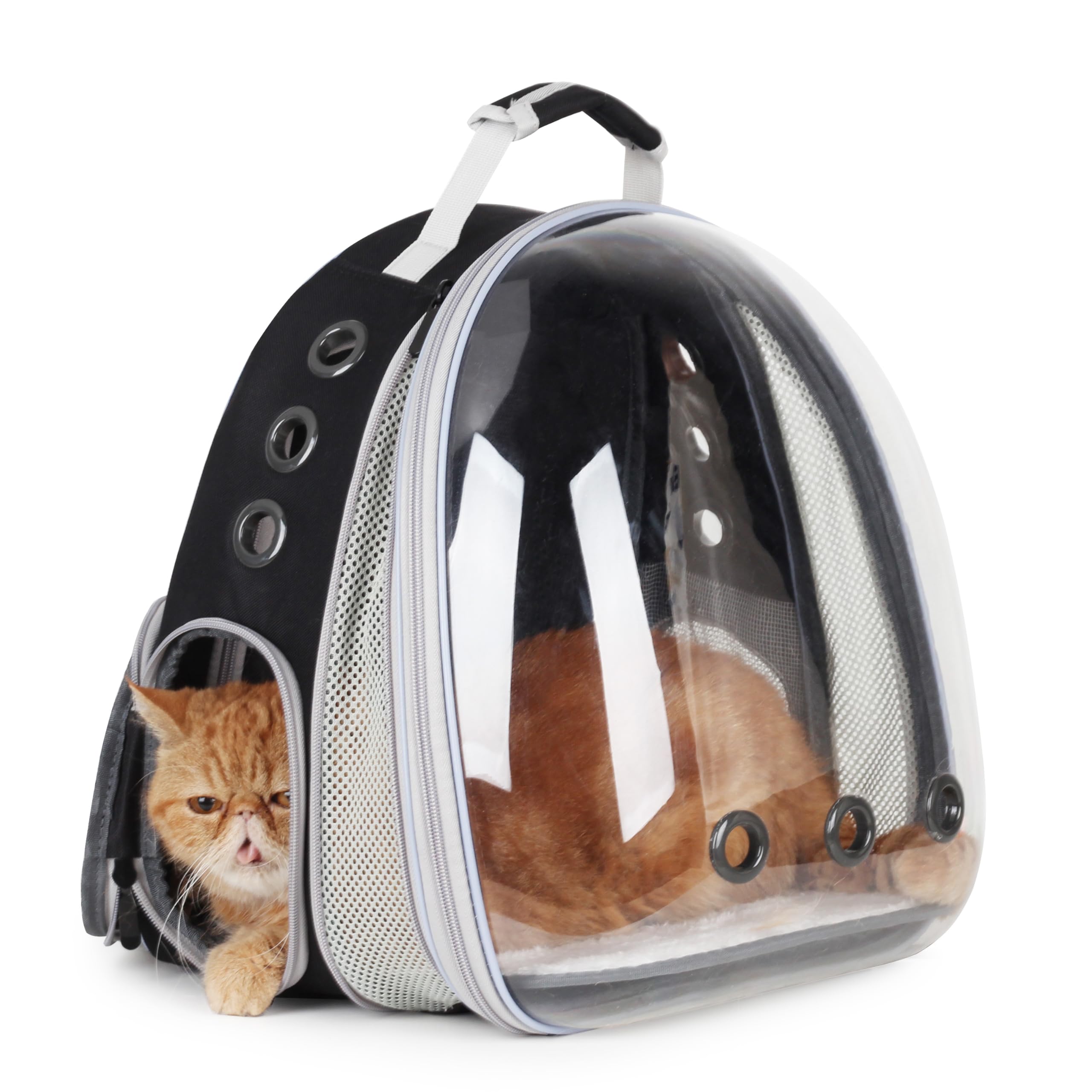 Lollimeow Cat Carrier Backpack, Bubble Expandable Backpack Carrier, Pets And Small Dogs,Airline-Approved, Designed For Travel, H