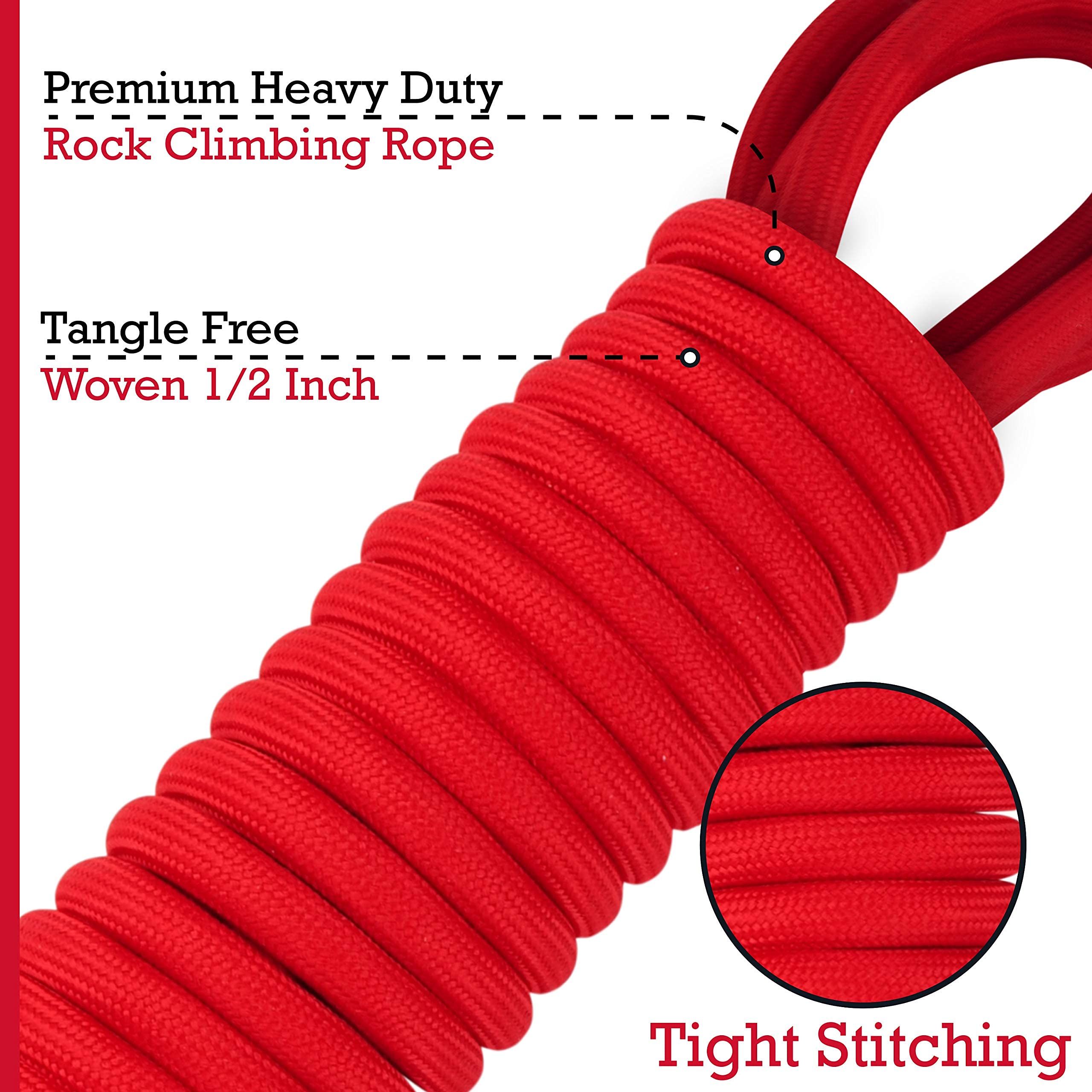 Tuff Pupper Heavy Duty 30 Foot Long Rope Leash For Dogs | Dog Recall Training Lead | High Visibility Strong Climbing Rope Leash