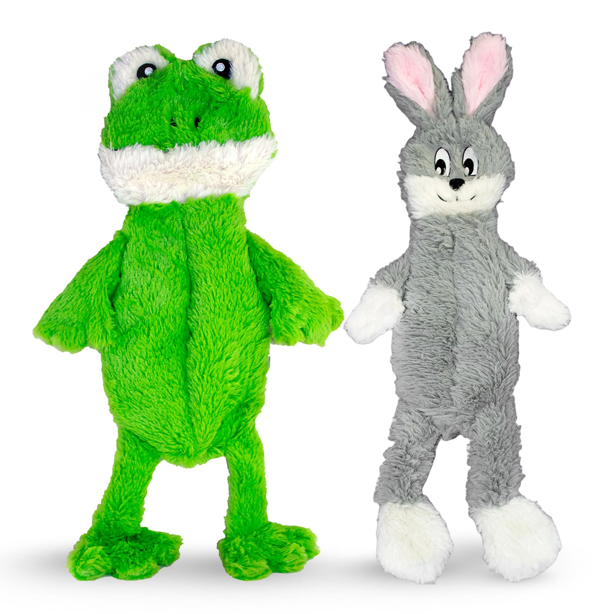 Fga Marketplace Frog-Grey Rabbit Flat No Stuffing No Squeak Plush Dog Toy, Funny Style Will Entertain Your Pet For Hours, Recomm
