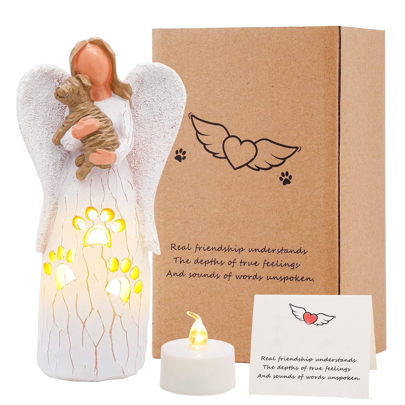 Bearae Dog Memorial Gifts, Dog Candle Holder Statue, Pet Memorial Gifts, Pet Loss Gifts, Bereavement Gifts, Pet Sympathy Gifts For Loss Of Dogs